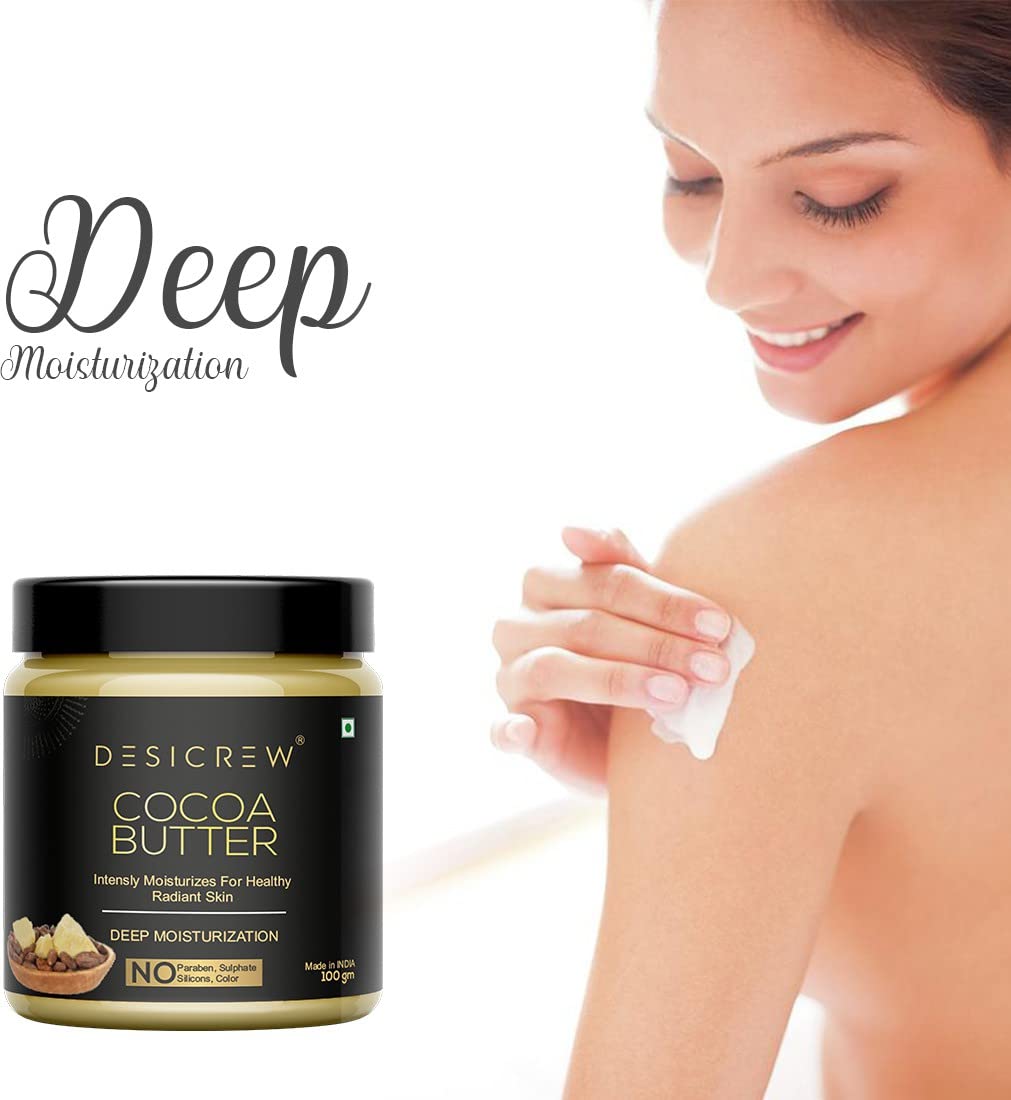 Pure Organic Cocoa Butter for Stretch Marks & Skin Moisturizing - 2 Pack (200g Each) | Natural Body Butter for Pregnancy, Dry Skin Care & Daily Hydration | Vegan, Chemical-Free Cocoa Butter Cream for Face & Body