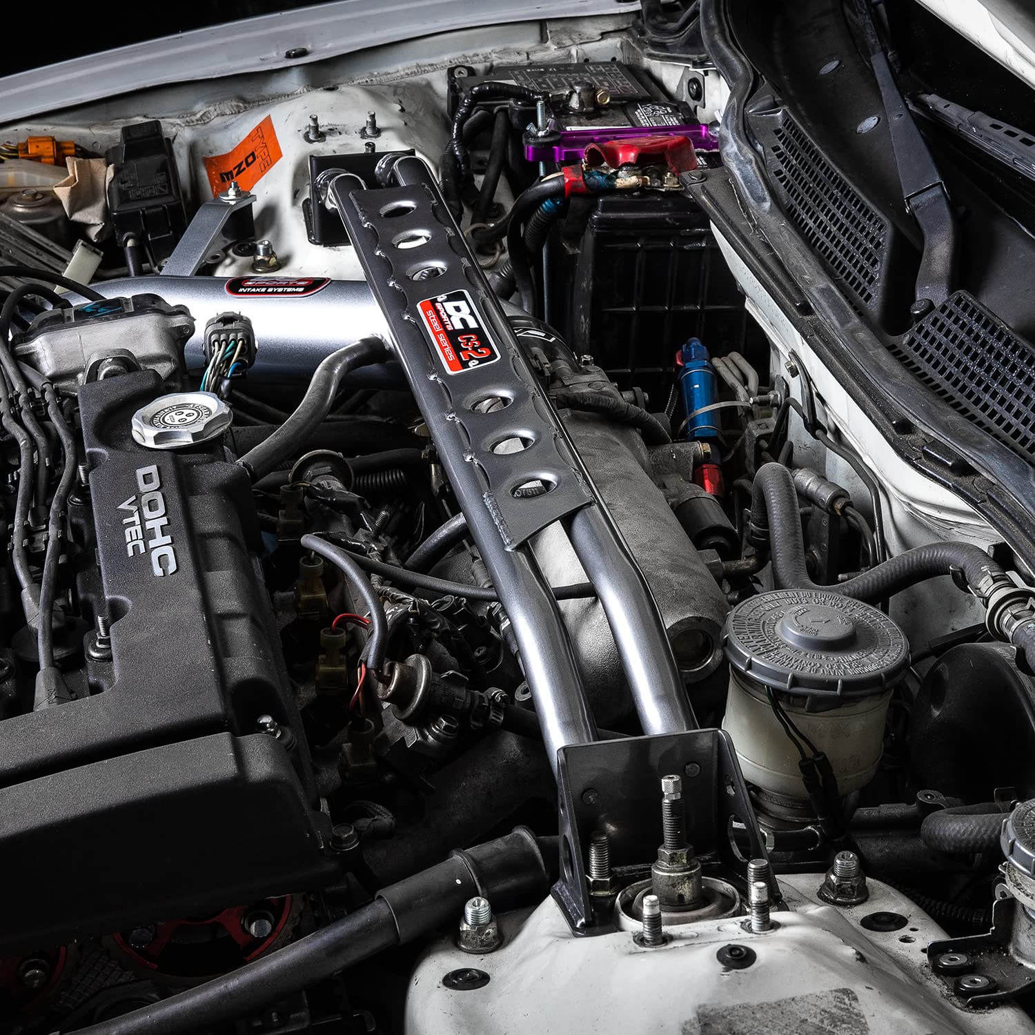 DC Sports Front Strut Bar - Compatible with 1999-2000 Honda Civic Si & 1994-2001 Acura Integra - Improves Handling & Stability for Street Racing & Performance Driving