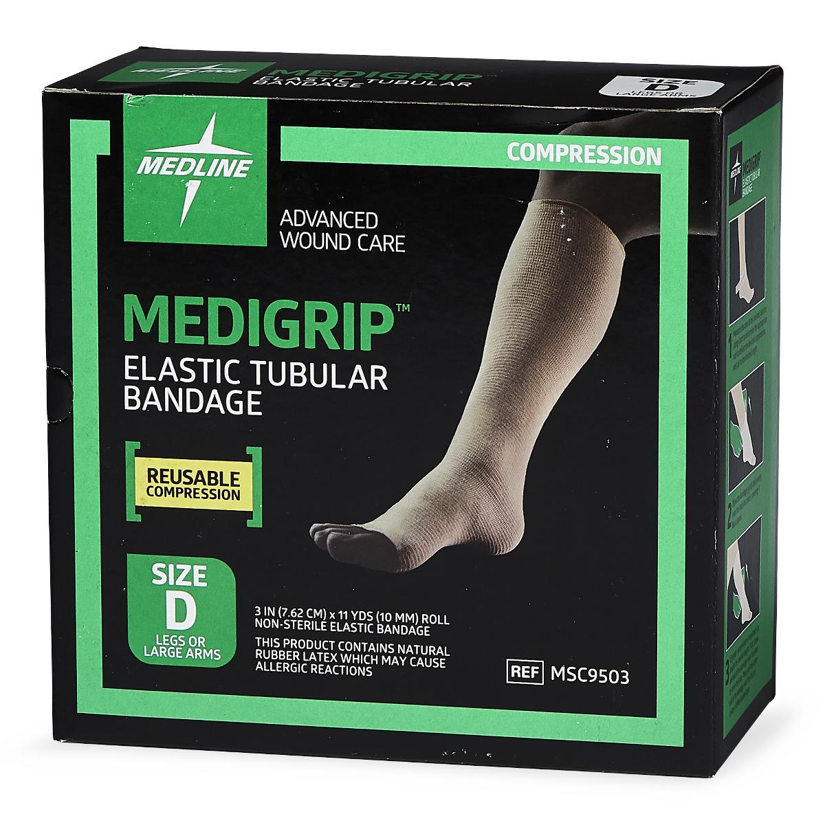 Medigrip Elasticated Tubular Bandage - Breathable Support Bandage for Arms, Legs & Joints (Various Sizes) - Ideal for Sports Injuries, Post-Surgery Recovery & Swelling Relief