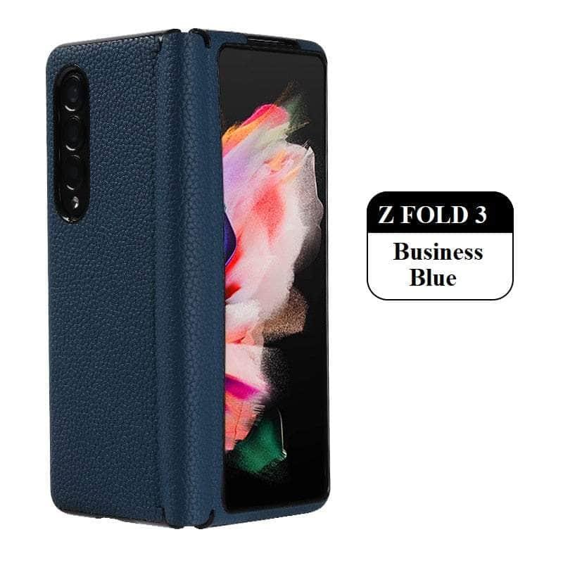 Premium Vintage Leather Case for Samsung Galaxy Z Fold 3 - Luxury Protective Cover with Card Slots | Perfect for Business Professionals & Travel Enthusiasts