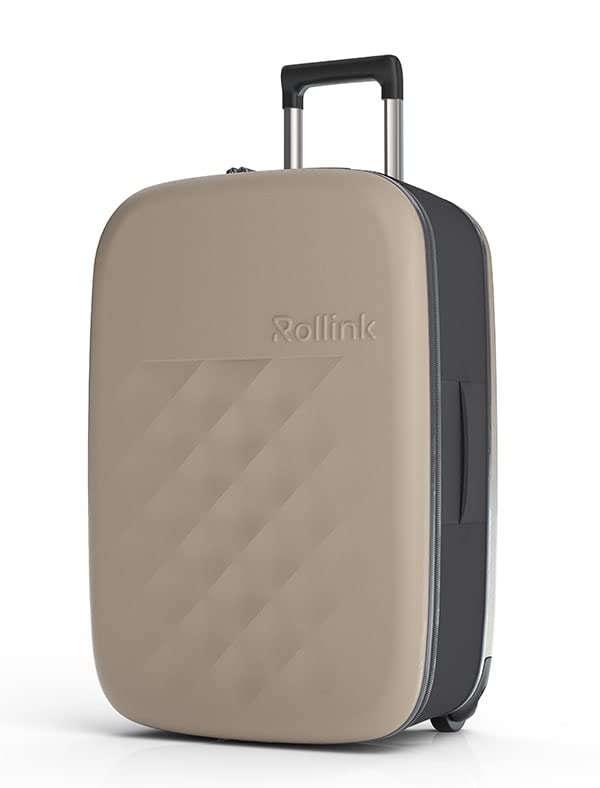 Rollink Flex Vega Medium Checked Collapsible Suitcase - Lightweight Hardshell Luggage with Silent 360° Spinner Wheels, TSA Lock, Water & Scratch Resistant | Perfect for Air Travel, Business Trips & Vacation Packing