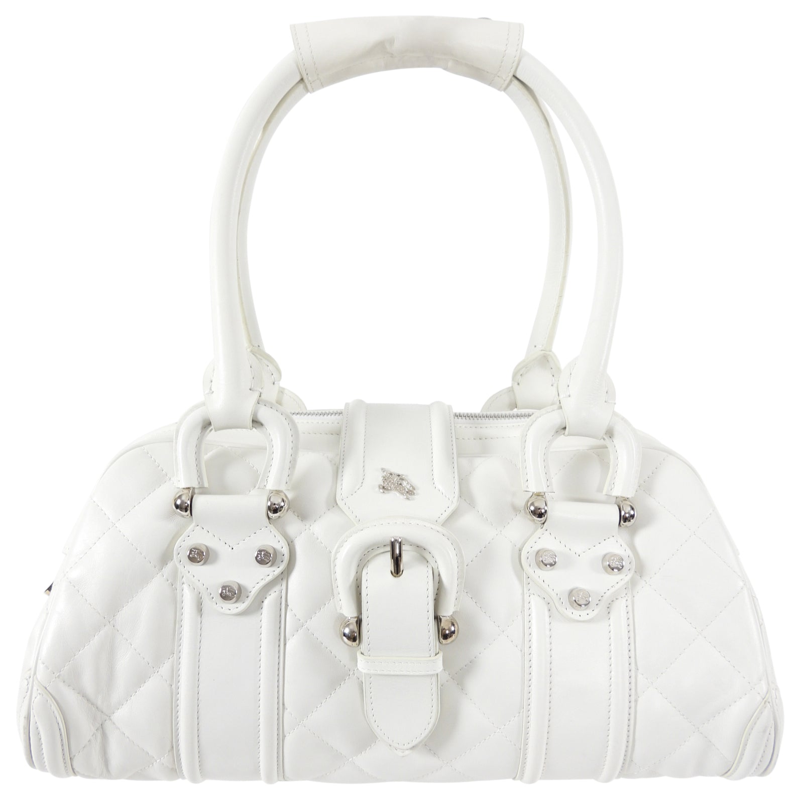 Burberry Prorsum White Leather Shoulder Bag | Luxury Designer Handbag for Women | Perfect for Work, Travel & Evening Events