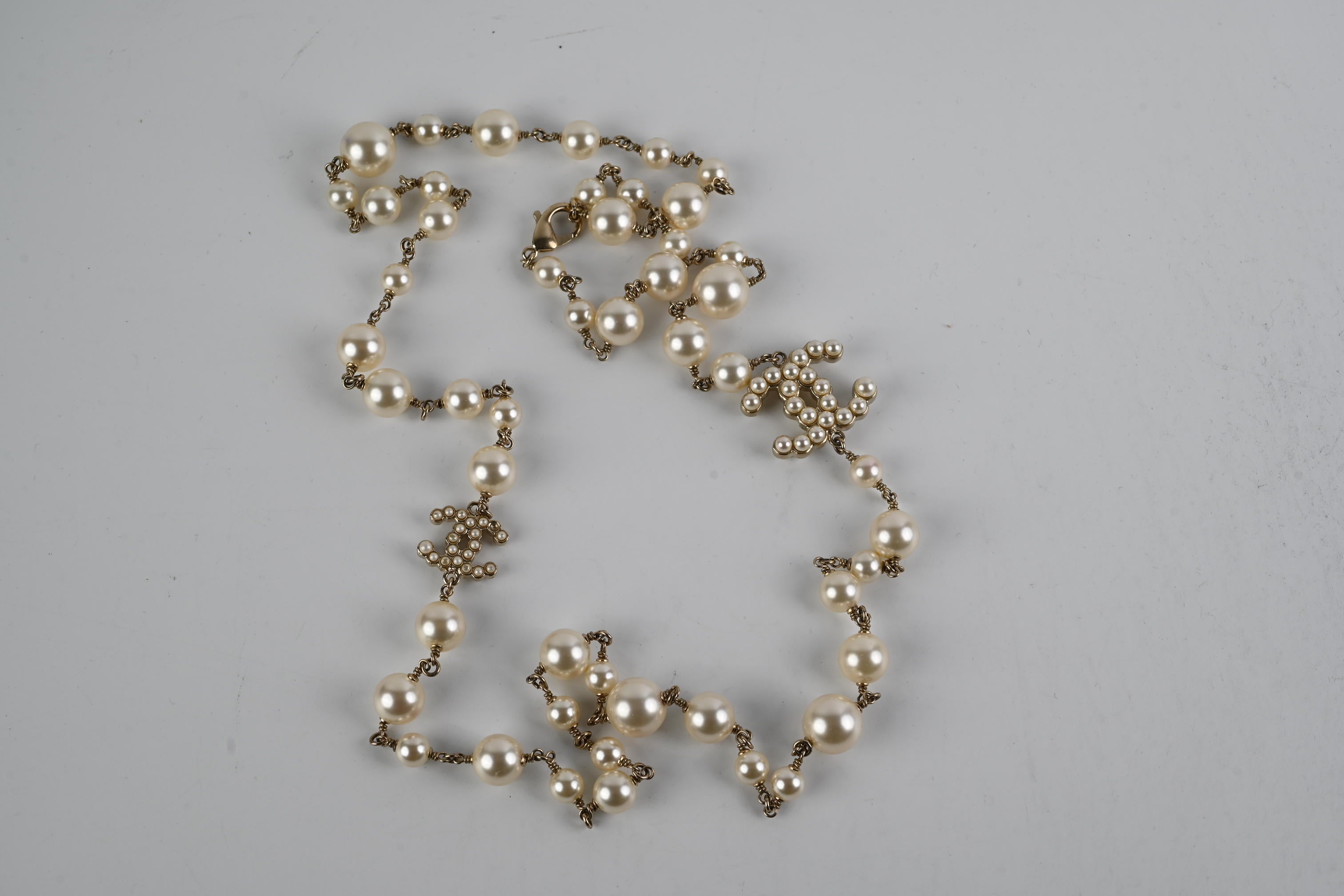 Chanel Inspired Pearl Long Necklace - Elegant Costume Jewelry for Women - Perfect for Parties, Weddings & Evening Events