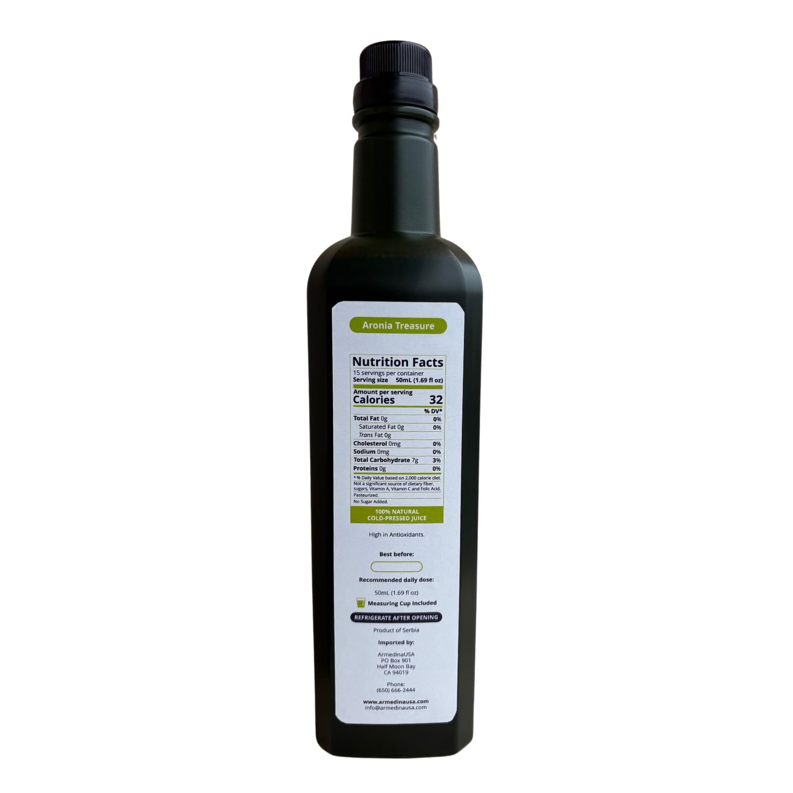 100% Pure Aronia Berry Juice - Antioxidant Rich, Gluten-Free, Vegan, Non-Concentrate | Premium Quality Aronia Berries | Perfect for Smoothies, Detox Drinks & Immune Support