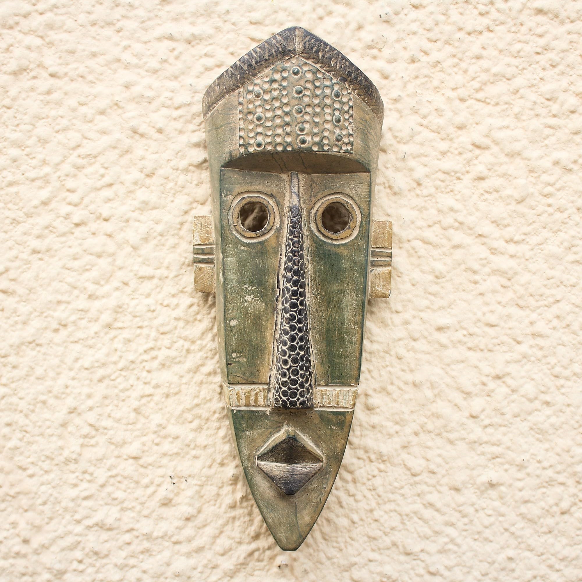 Handcrafted Gray Wooden Decorative Mask from NOVICA | Authentic Wall Art for Home & Office Decor | Perfect for Boho, Tribal, or Cultural Themed Spaces