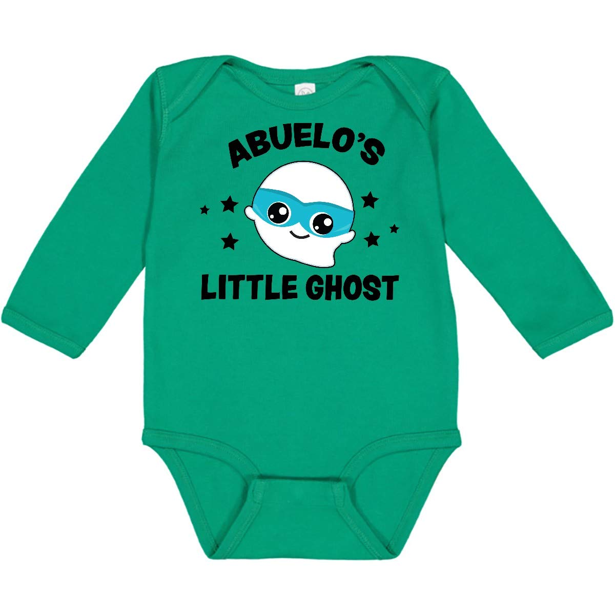 Inktastic Cute Abuelo's Little Ghost Long Sleeve Baby Bodysuit - Halloween Outfit for Infants & Toddlers, Soft Cotton Onesie for Boys & Girls, Funny Family Matching Costume Idea