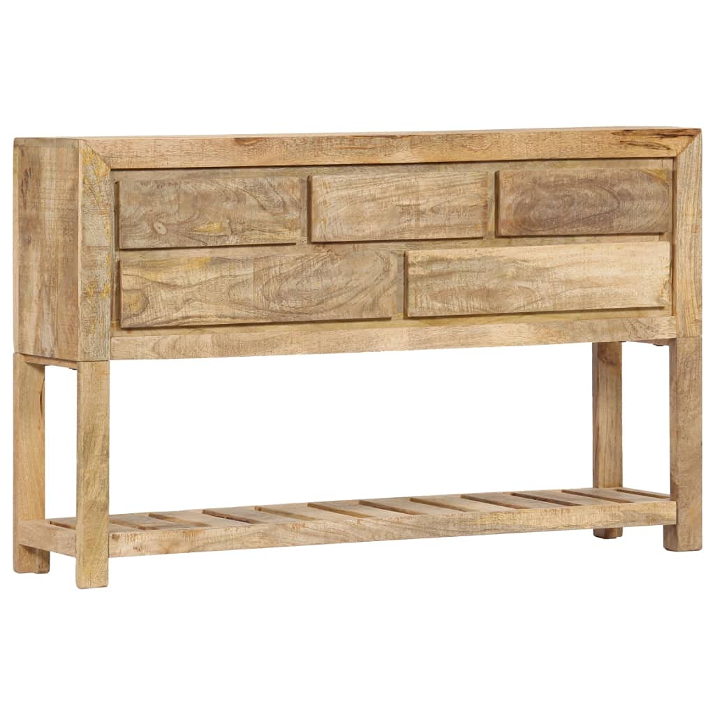 Solid Mango Wood Console Table with Drawer, 47.2