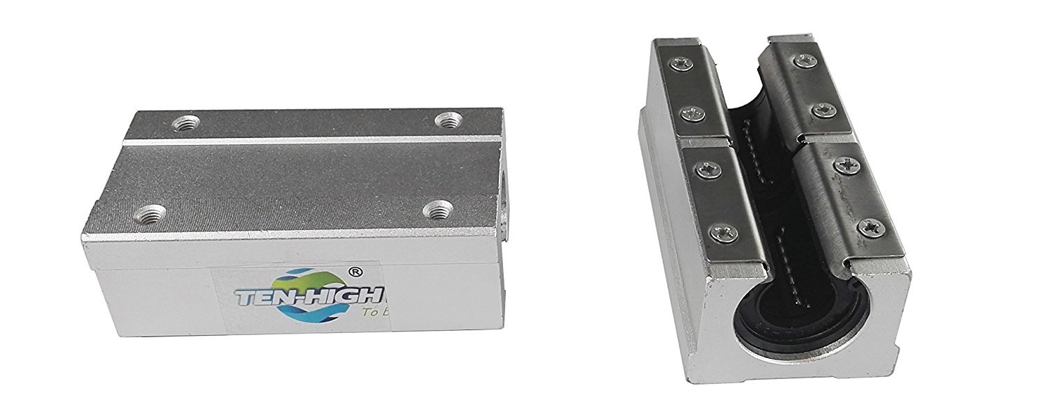 TEN-HIGH SBR20 1100mm Linear Guide Rail with 2 SBR20LUU Blocks - High Precision Linear Motion Slide Rails for CNC Machines, 3D Printers, Laser Cutters & Industrial Automation (1 Rail + 2 Bearing Blocks)