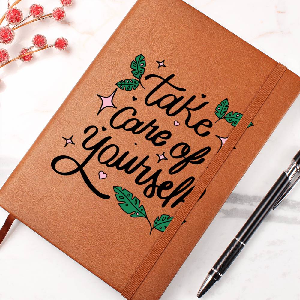 Self Journal Vegan Leather Planner - Daily Gratitude & Goal Setting Notebook for Productivity & Self-Care | Perfect for Work, School & Personal Development