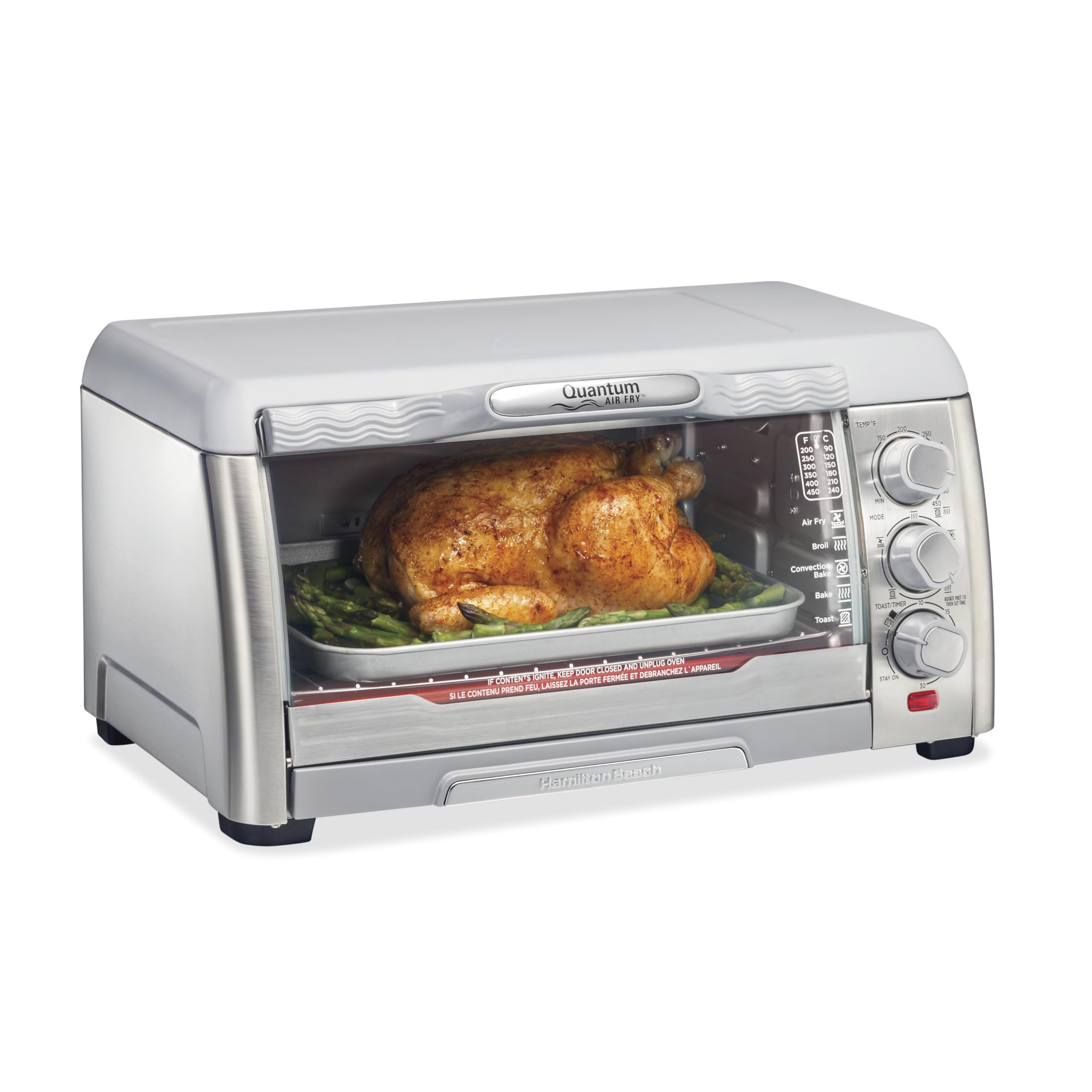 Hamilton Beach Quantum Toaster Oven Air Fryer Combo - Large Capacity 6-Slice Toaster Oven with 12