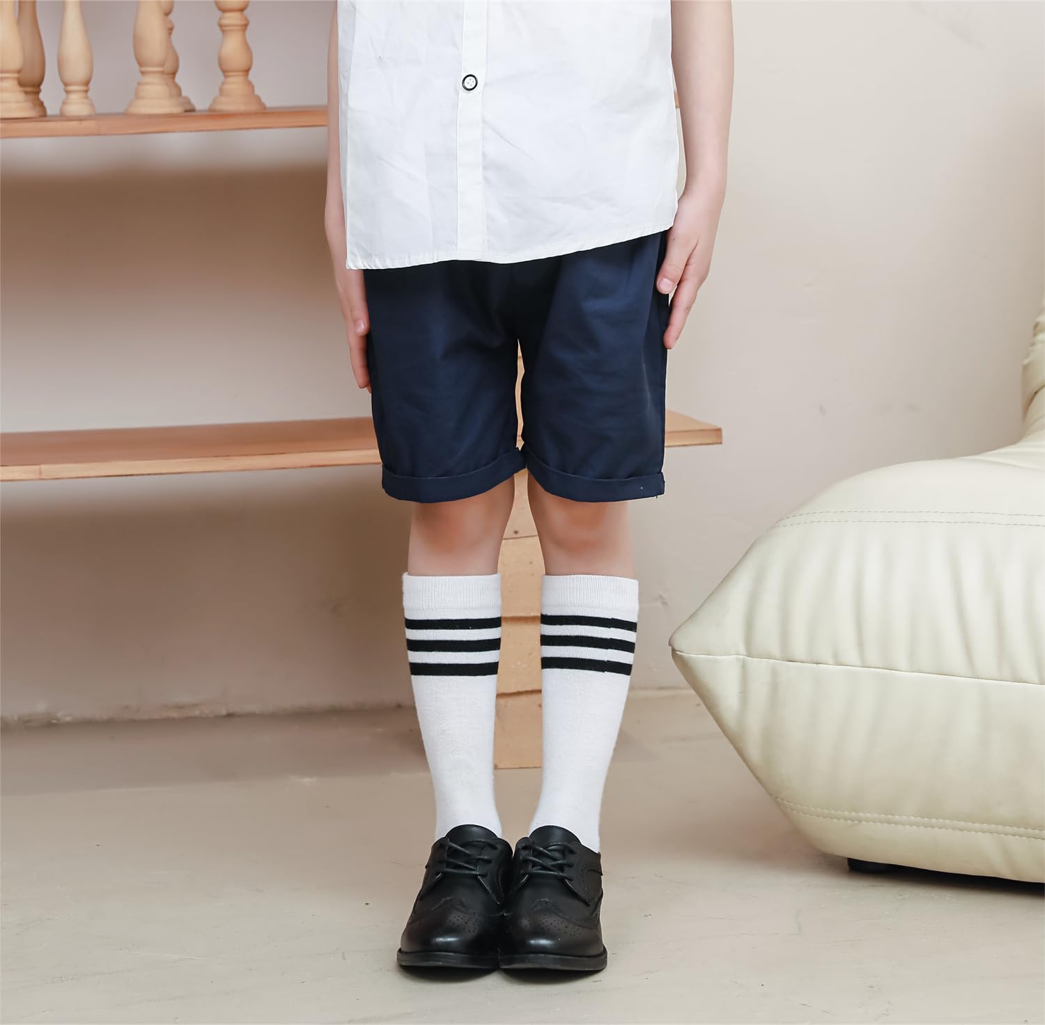 kkdom Boys & Girls Oxford Dress Shoes - Leather Wingtip Lace-Up Formal Shoes for School, Wedding & Special Occasions