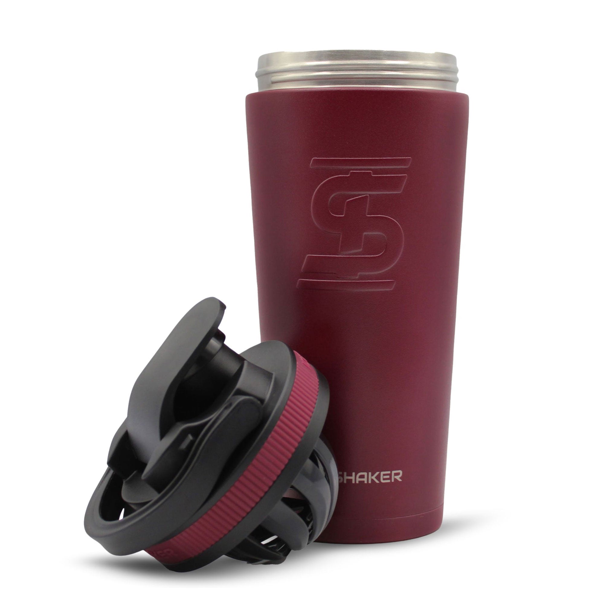 26oz Maroon Stainless Steel Ice Shaker Cup with Lid - Perfect for Protein Shakes, Gym Workouts & Post-Workout Recovery