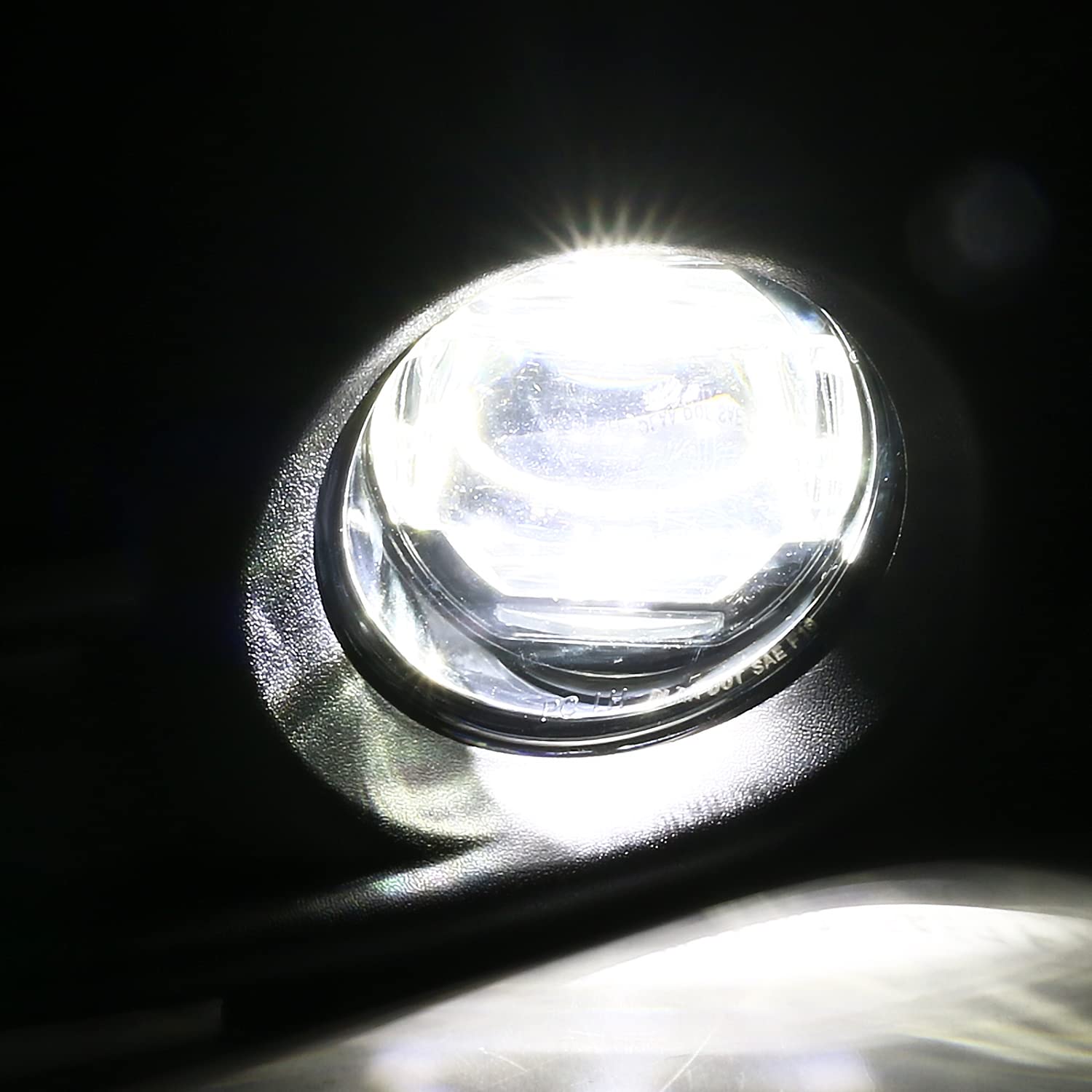 Spec-D Tuning Black Housing Clear Lens LED Fog Lights with Built-In LED Bulbs & Switch - Compatible with 2013-2015 Nissan Altima (Left & Right Pair) - Upgrade Night Visibility for Safer Driving
