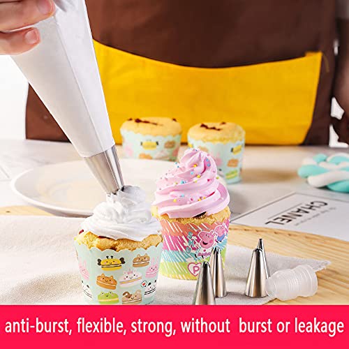 100 Disposable Tipless Piping Bags for Cake Decorating, Cookies & Pastry - Premium Icing & Frosting Bags for Baking, Dessert Making & Party Treats (Great for Home Bakers & Professional Chefs)