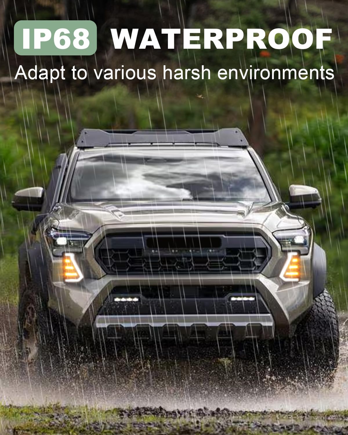 2024-2025 Toyota Tacoma LED Fog Lights Kit - C-Shaped DRL Daytime Running Lights with Amber Turn Signal - Waterproof & Durable Fog Lamps for Off-Road & Night Driving - Tacoma Truck Accessories