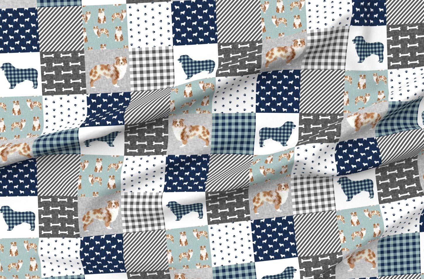 Australian Shepherd Red Pet Quilt Fabric - Printed Minky Fat Quarter for Baby Blankets, Quilt Backing & Nursery Decor | Soft Plush Material for Sewing Projects & DIY Crafts | Perfect for Dog Lovers & Home Decor