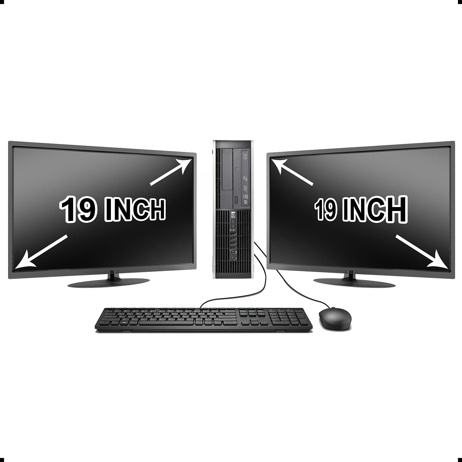 Renewed HP Elite 8100 Desktop Computer - Intel Core i5 3.2GHz, 8GB RAM, 500GB HDD, Dual 19