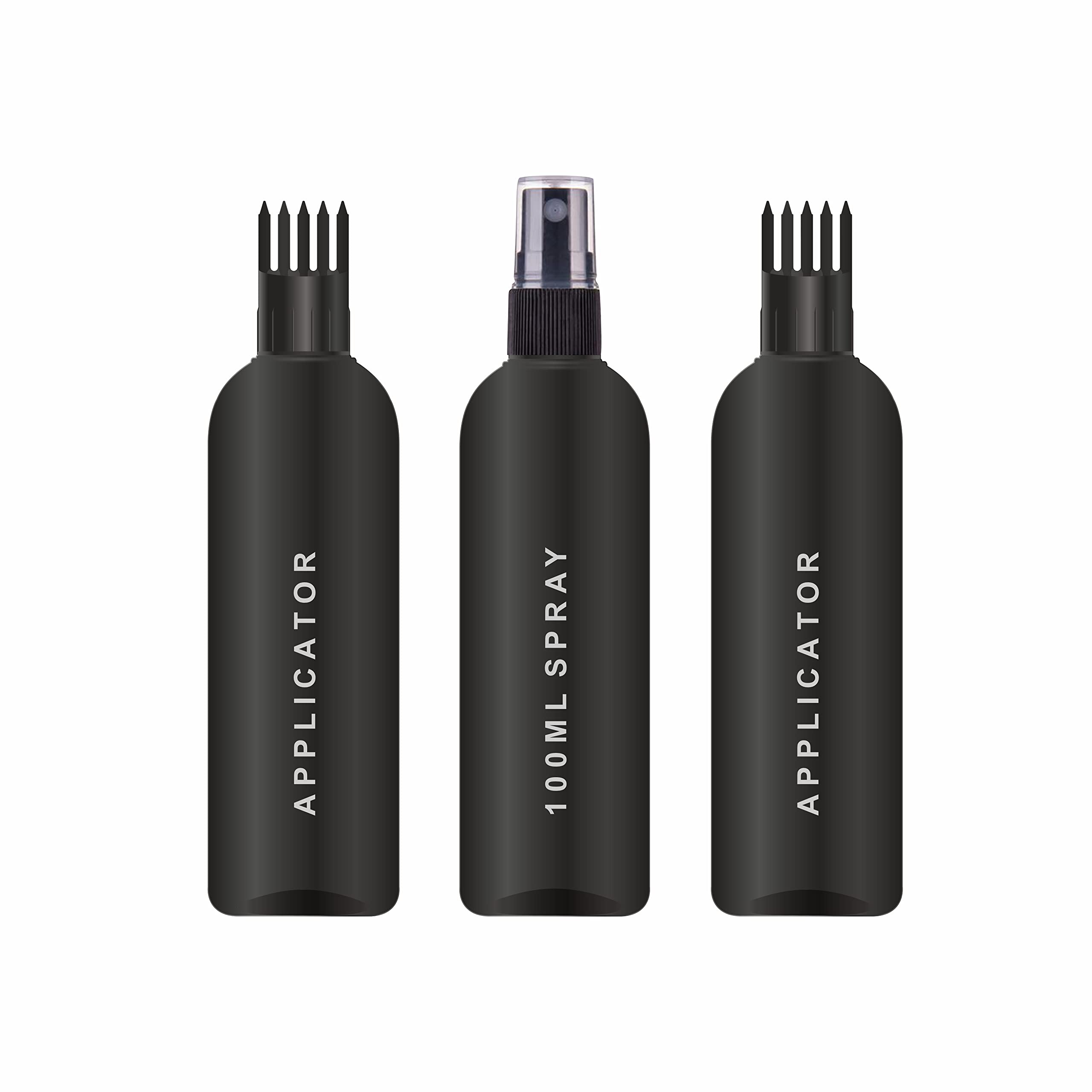 Hair Root Applicator Bottle with Comb Cap - Fine Mist Spray Bottle for Hair Oil, Shampoo & Medicines | Refillable & Reusable (2 Bottles + 1 Spray) | Perfect for Scalp Treatments, DIY Hair Care & Travel Essentials