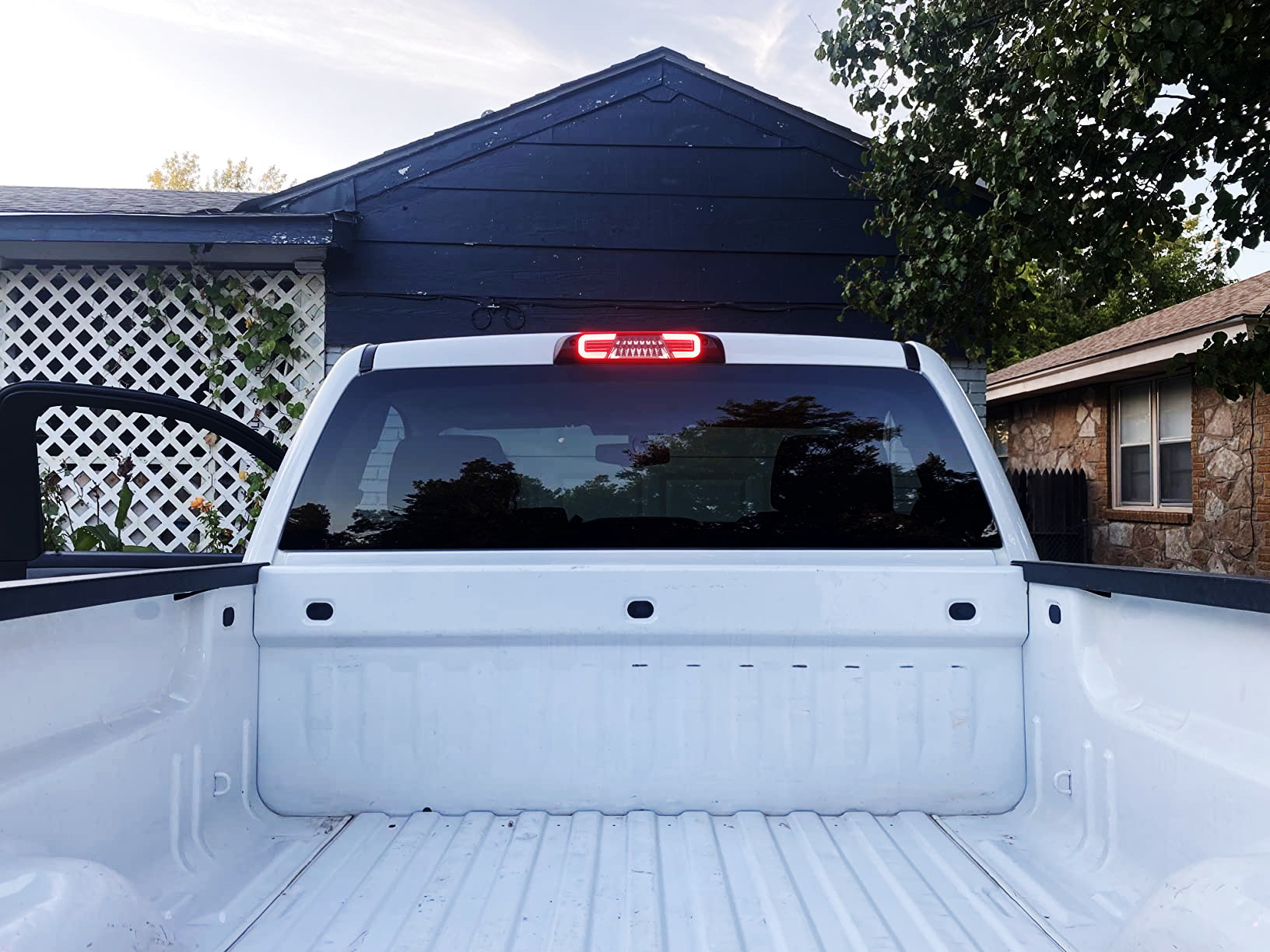 Dark Red C-Shaped LED 3rd Brake Light Compatible with 2014-2018 Chevy Silverado & GMC Sierra 1500/2500 - High Visibility Safety Upgrade for Night Driving & Towing
