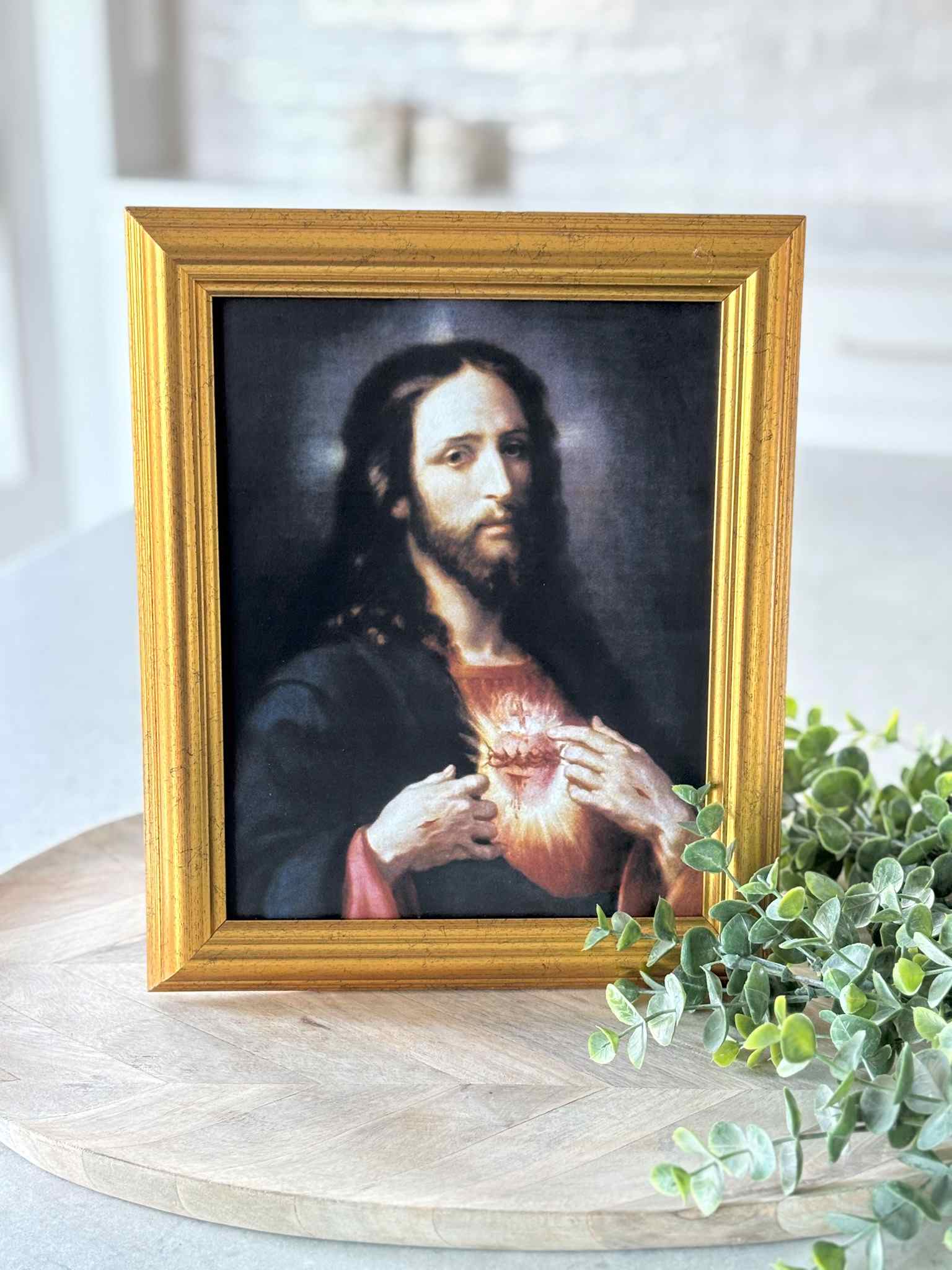 Sacred Heart of Jesus Framed Wall Art - Religious Home Decor for Living Room, Bedroom & Church - Perfect for Prayer Spaces & Catholic Gifts