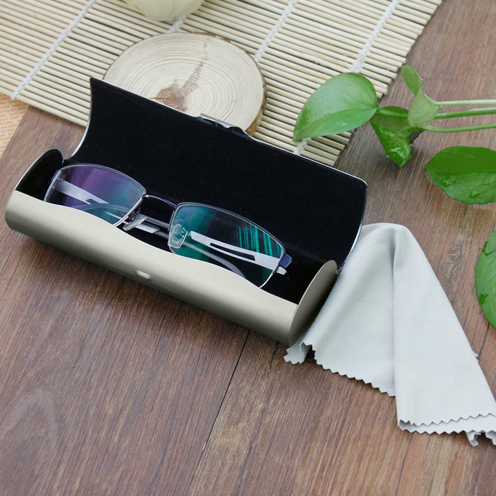 Premium Aluminum Eyeglass Case - Hard Protective Spectacles Holder with Simple Design (Deep Pewter) | Durable Travel & Everyday Use for Men & Women