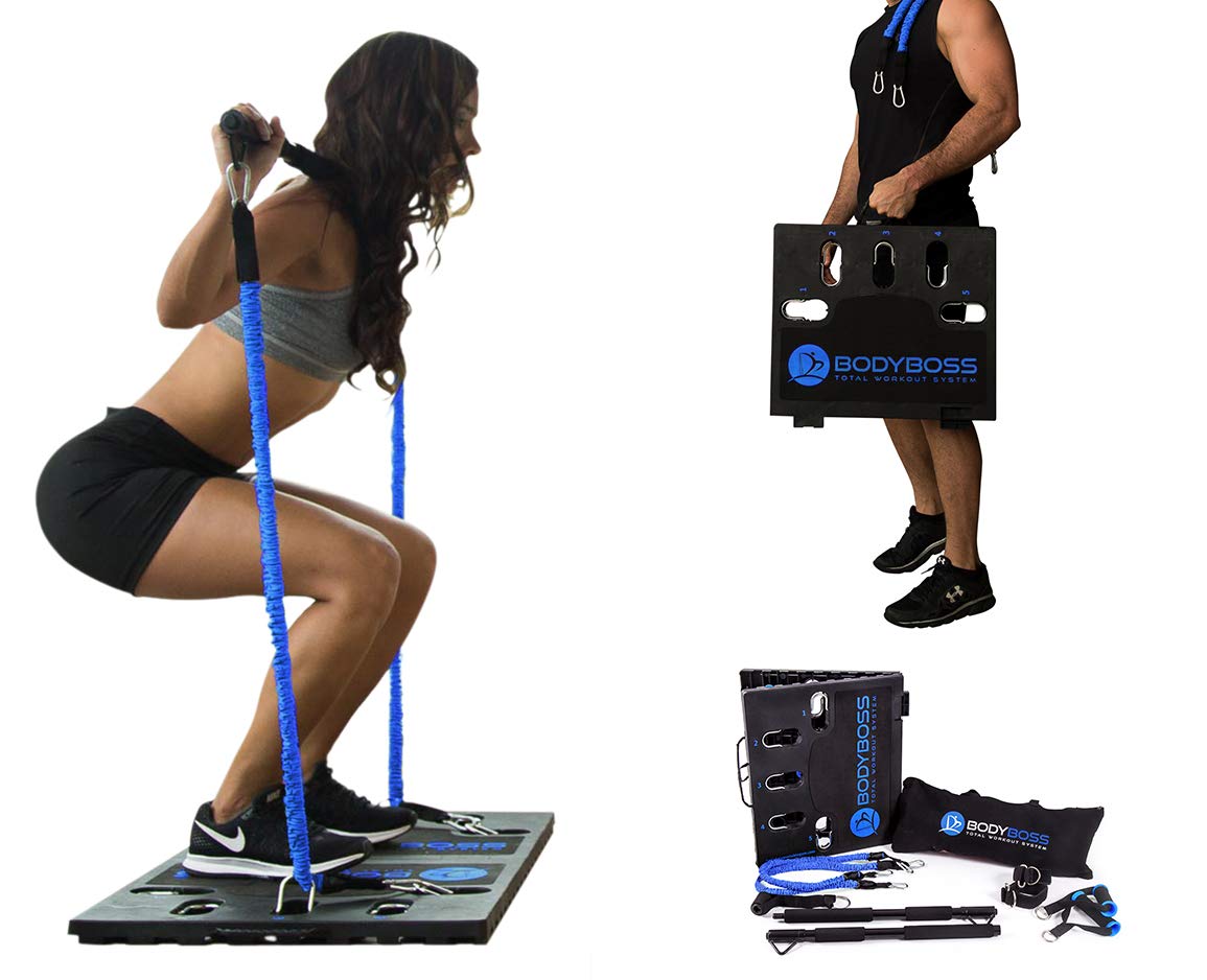 Portable Home Gym 2.0 Set with Resistance Bands & Collapsible Bar - Full Body Workout Equipment for Home, Travel & Outdoor Fitness - Blue | Perfect for Small Spaces, Apartment Workouts & On-the-Go Training