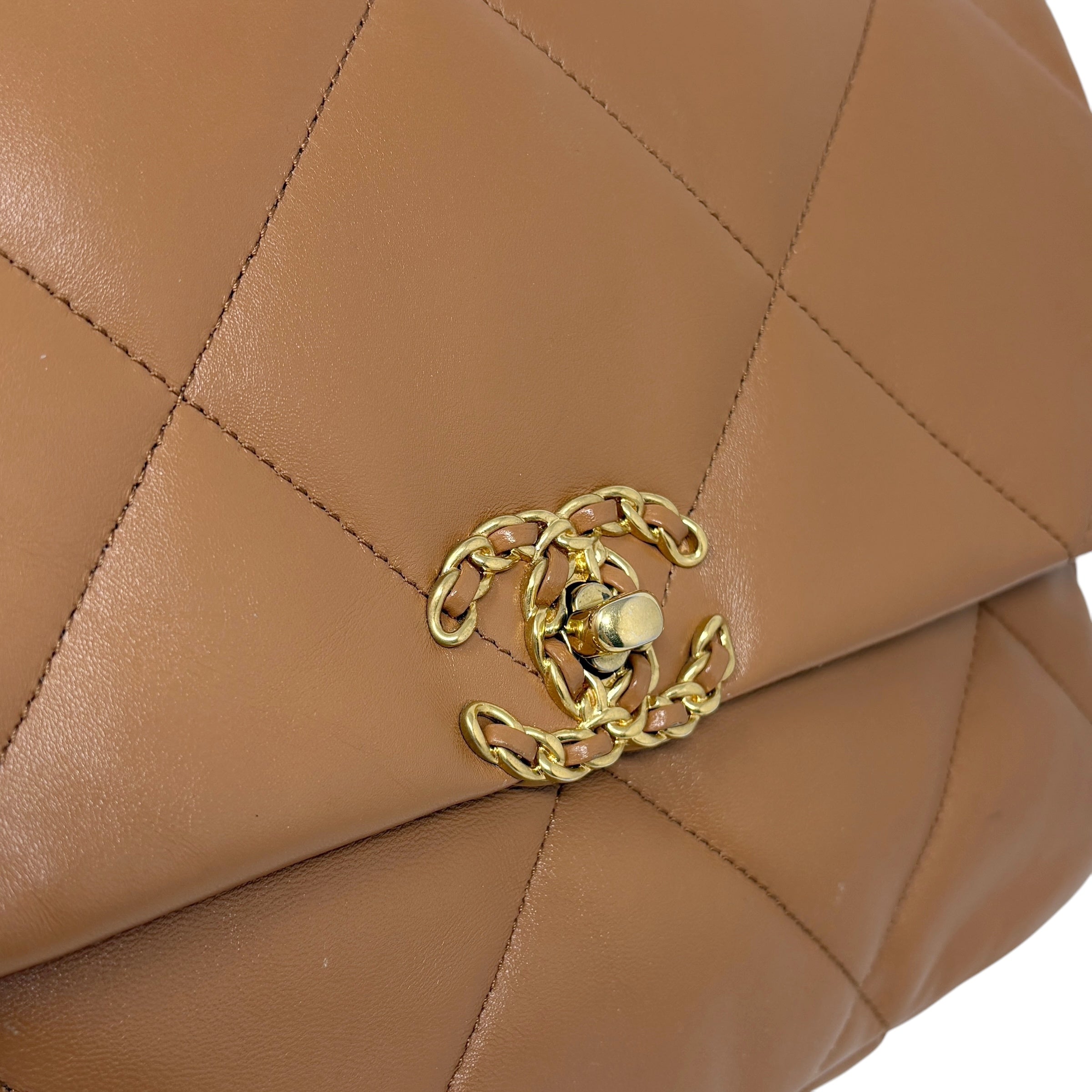 Chanel Caramel Large 19 Flap Bag - Luxury Designer Handbag for Women | Perfect for Everyday Use, Work & Special Occasions