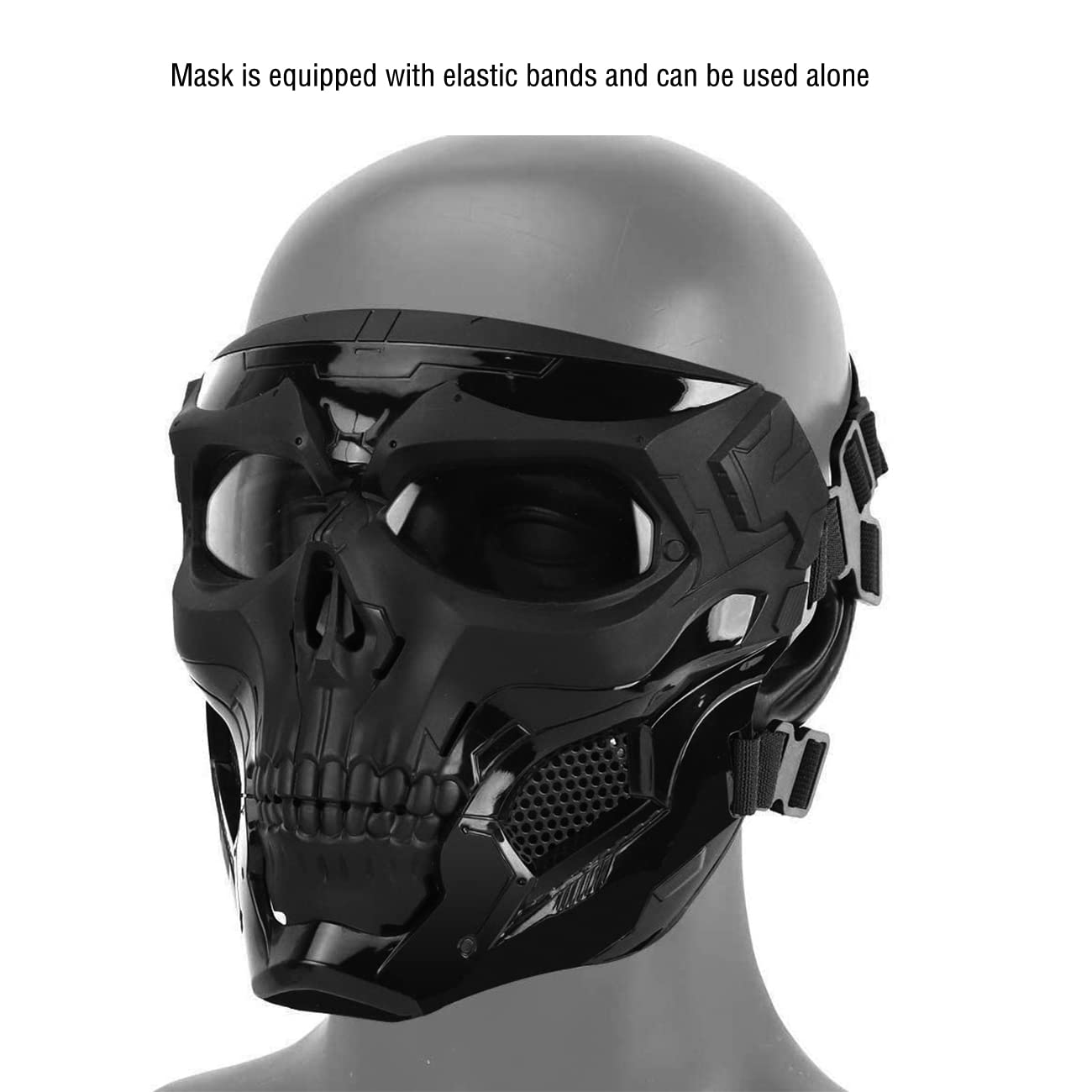 PJ Tactical Airsoft Paintball Helmet with Adjustable Full Face Mask - Military Style Protective Gear for Airsoft, Paintball & Outdoor Combat Games - Perfect for Tactical Training & Survival Scenarios