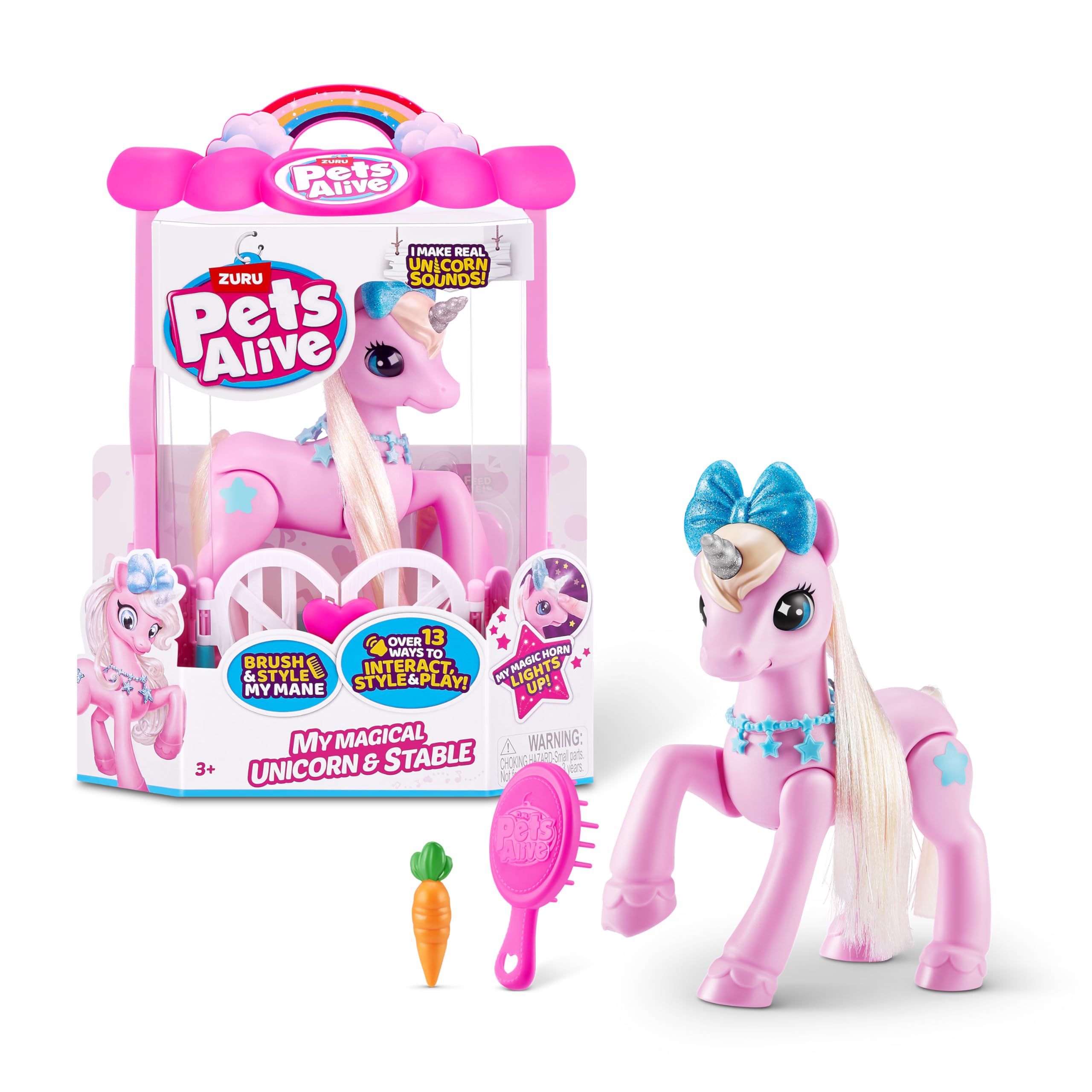 ZURU Pets Alive My Magical Unicorn & Stable - Interactive Robotic Toy Playset with Battery Power for Kids | Perfect for Imaginative Play & Gift Giving