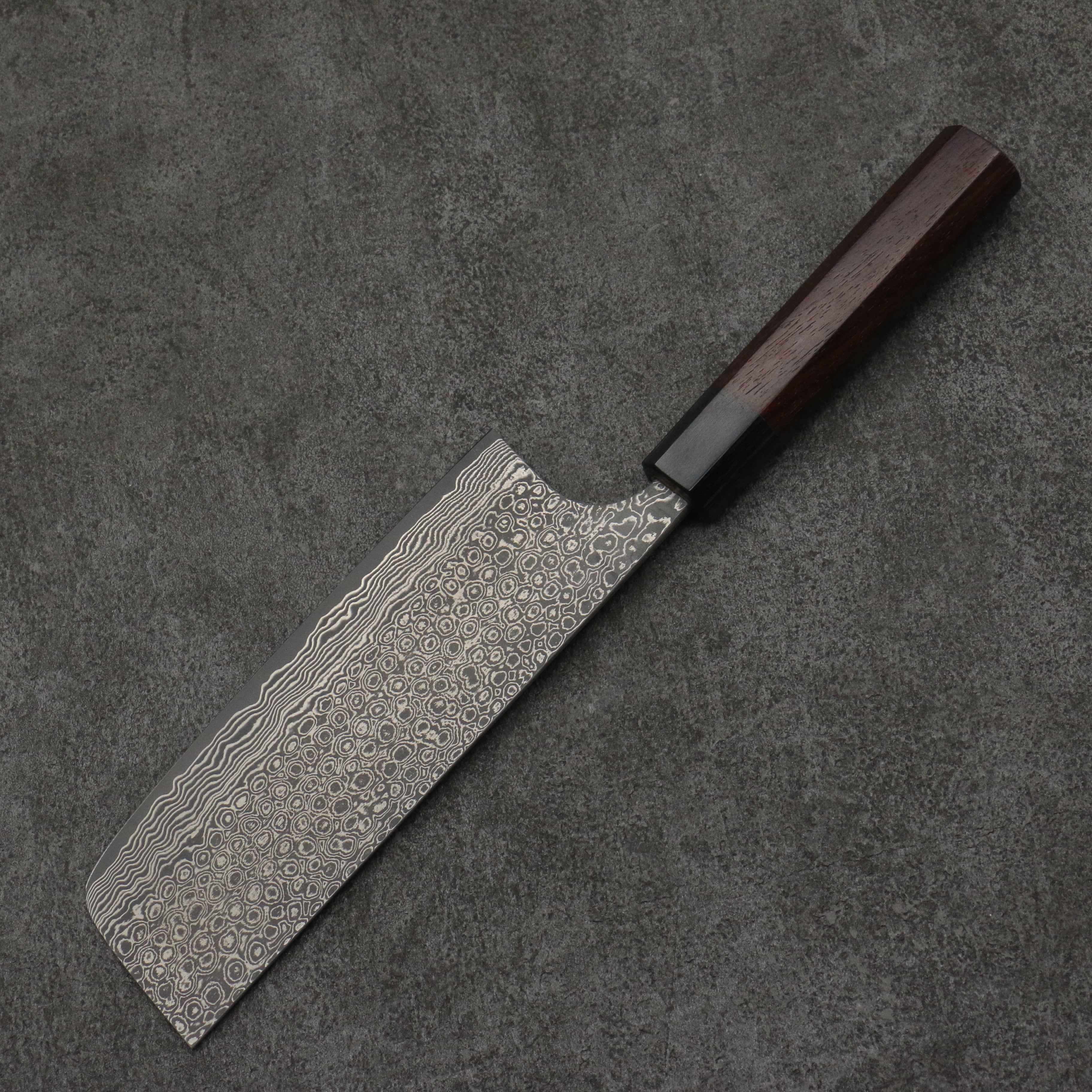 Masakage Kumo VG10 Damascus Nakiri Knife 165mm - Japanese Chef Knife with Rosewood Handle - Perfect for Slicing Vegetables, Herbs & Sushi Preparation