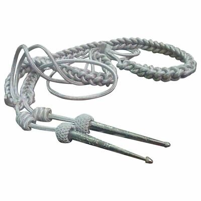 Silver Plated Wire Cord Army Aiguillettes with Two Tips - Perfect for Military Uniforms, Cosplay & Formal Events