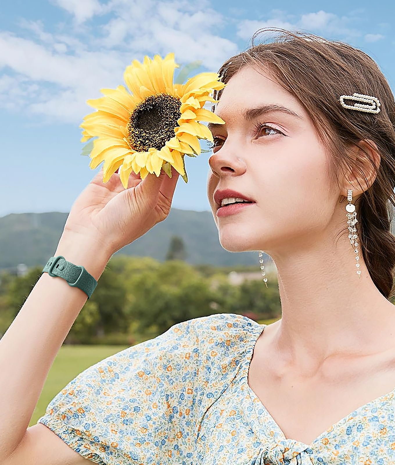 Odbeai Replacement Bands Compatible with Fitbit Versa 4/Versa 3/Sense 2/Sense - Soft Floral Boho Strap for Women, Cute Fancy Watch Accessories | Perfect for Workouts, Yoga, and Everyday Fashion Wear