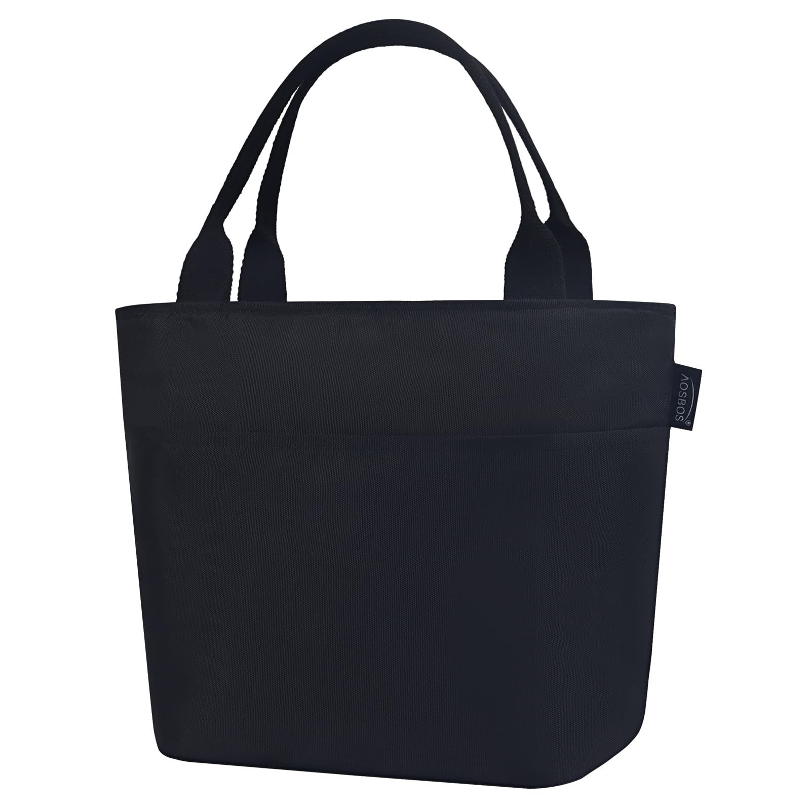 Portable Insulated Lunch Bag for Work & School - Lightweight, Foldable & Waterproof Cooler Tote with Zipper (Black) - Perfect for Picnics, Office Meals & Outdoor Activities