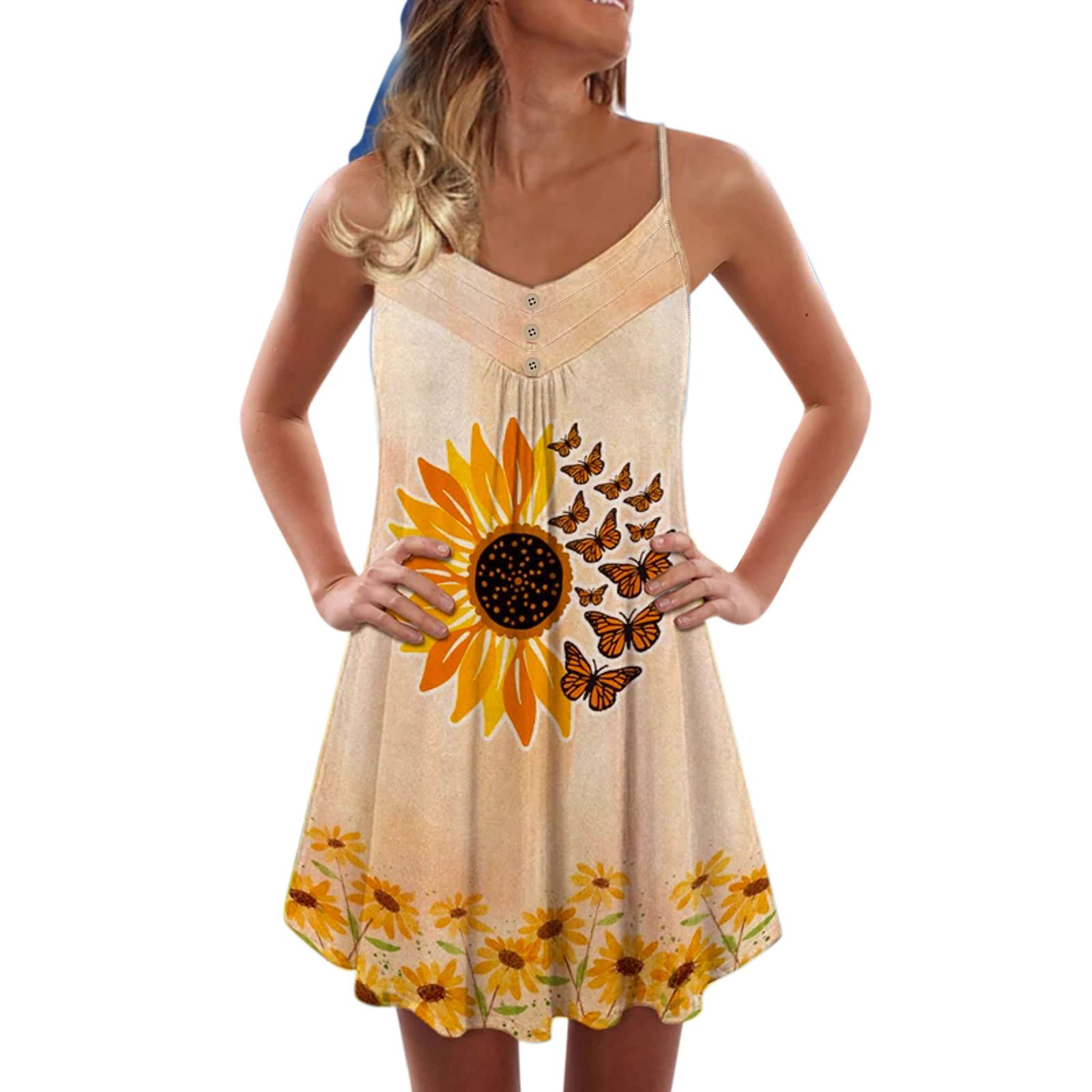 Women's Summer Beach Cocktail Dress - Striped Print Cute Swing Sundress Sleeveless Casual Cover Up | Perfect for Pool Parties, Vacations & Date Nights