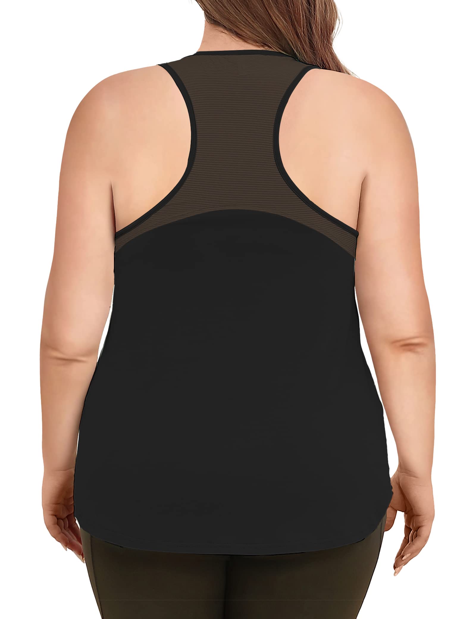 COOTRY Women's Plus Size Workout Tank Tops - Loose Fit Athletic Shirts for Gym, Yoga & Running - Breathable Moisture-Wicking Activewear for Plus Size Women - Perfect for Workouts, Fitness Classes & Casual Wear