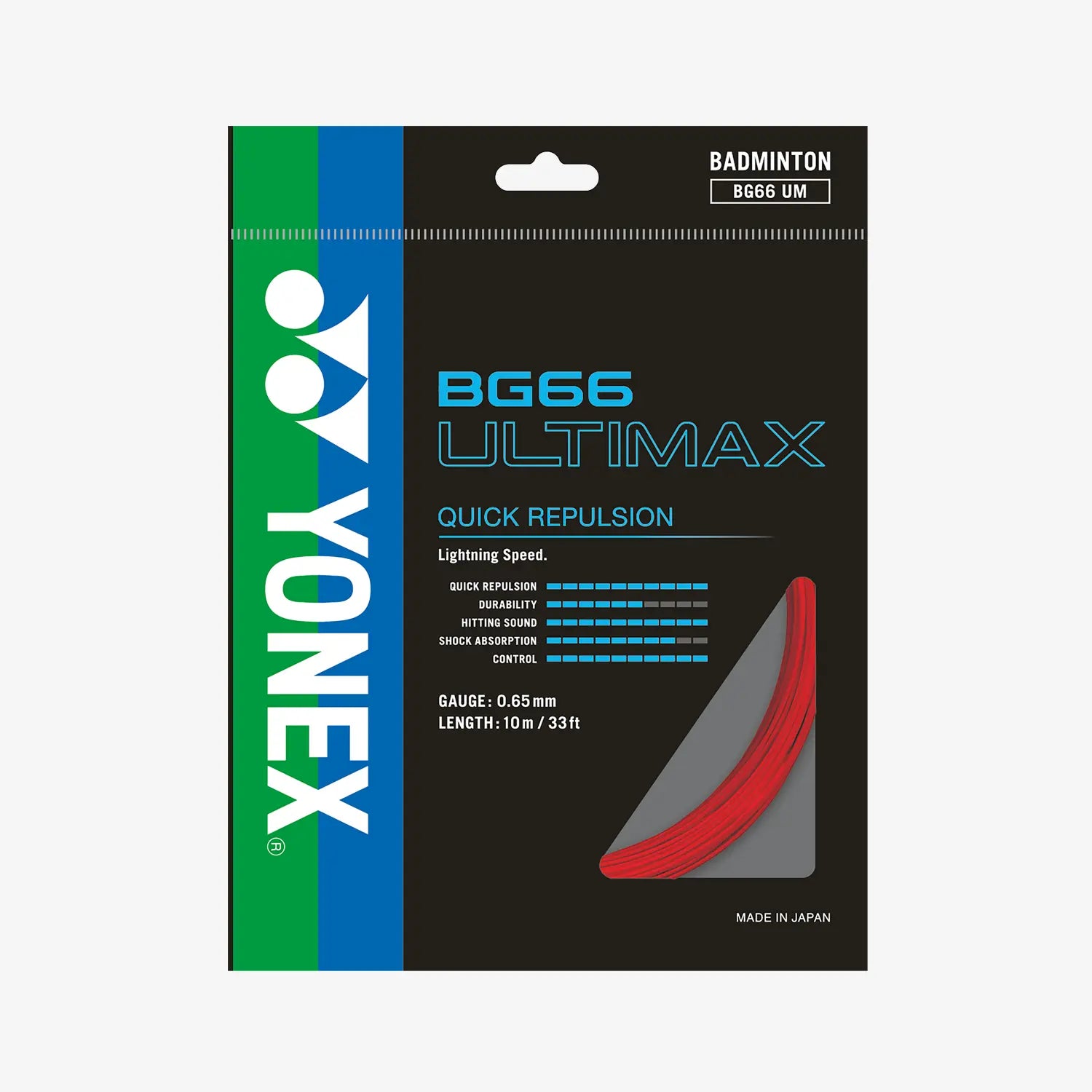 Yonex BG 66 Ultimax Badminton String - 10m Length, 9 Color Options | High-Performance String for Competitive Play & Professional Badminton Training