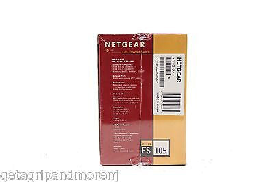 Netgear FS105 5-Port 10/100 Mbps Fast Ethernet Switch - New in Box | Ideal for Home Office & Small Business Networking