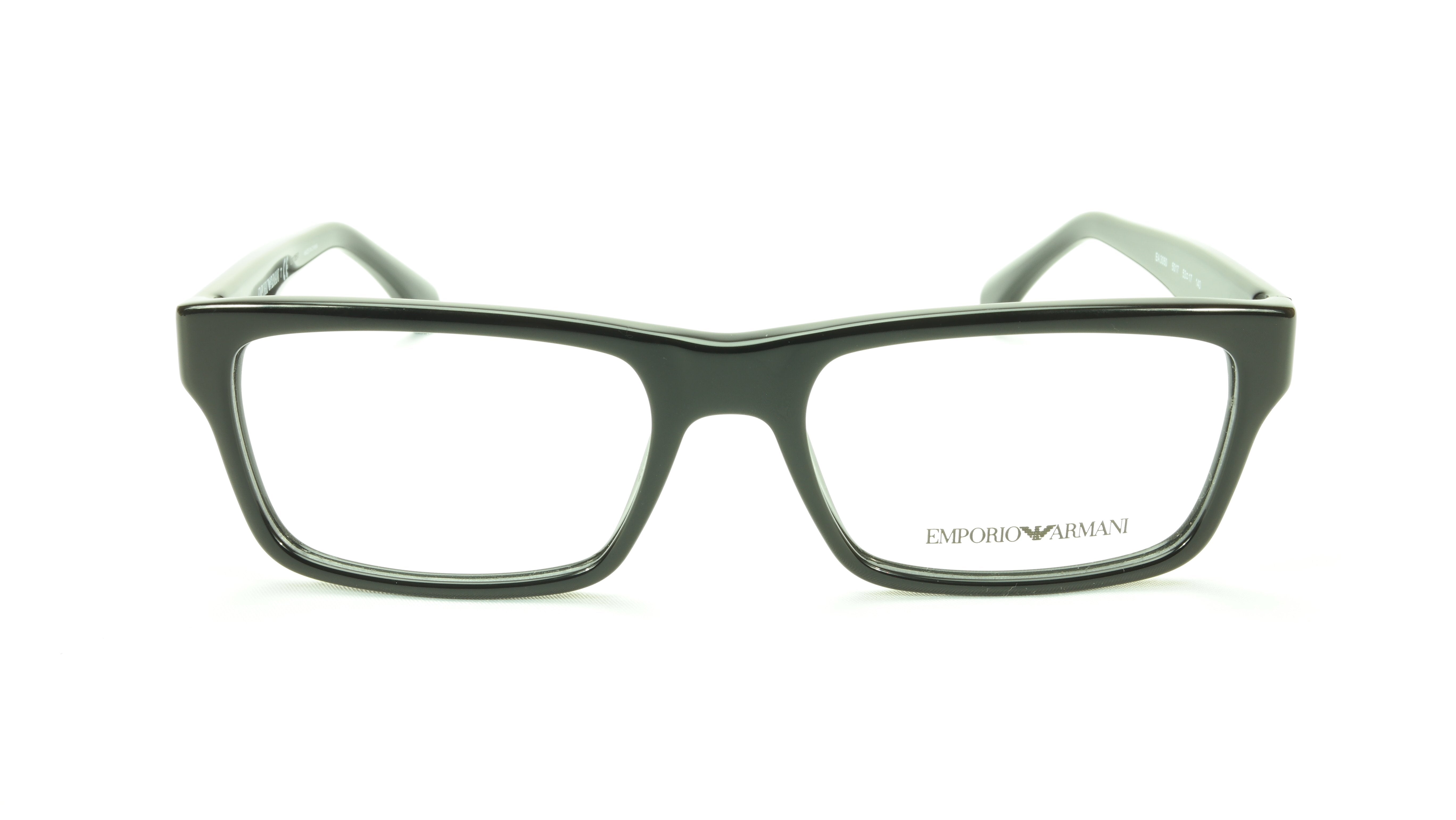 Emporio Armani EA3050 5017 Black Acetate Eyeglasses Frame for Men & Women - Stylish Reading Glasses for Work, Driving and Everyday Use