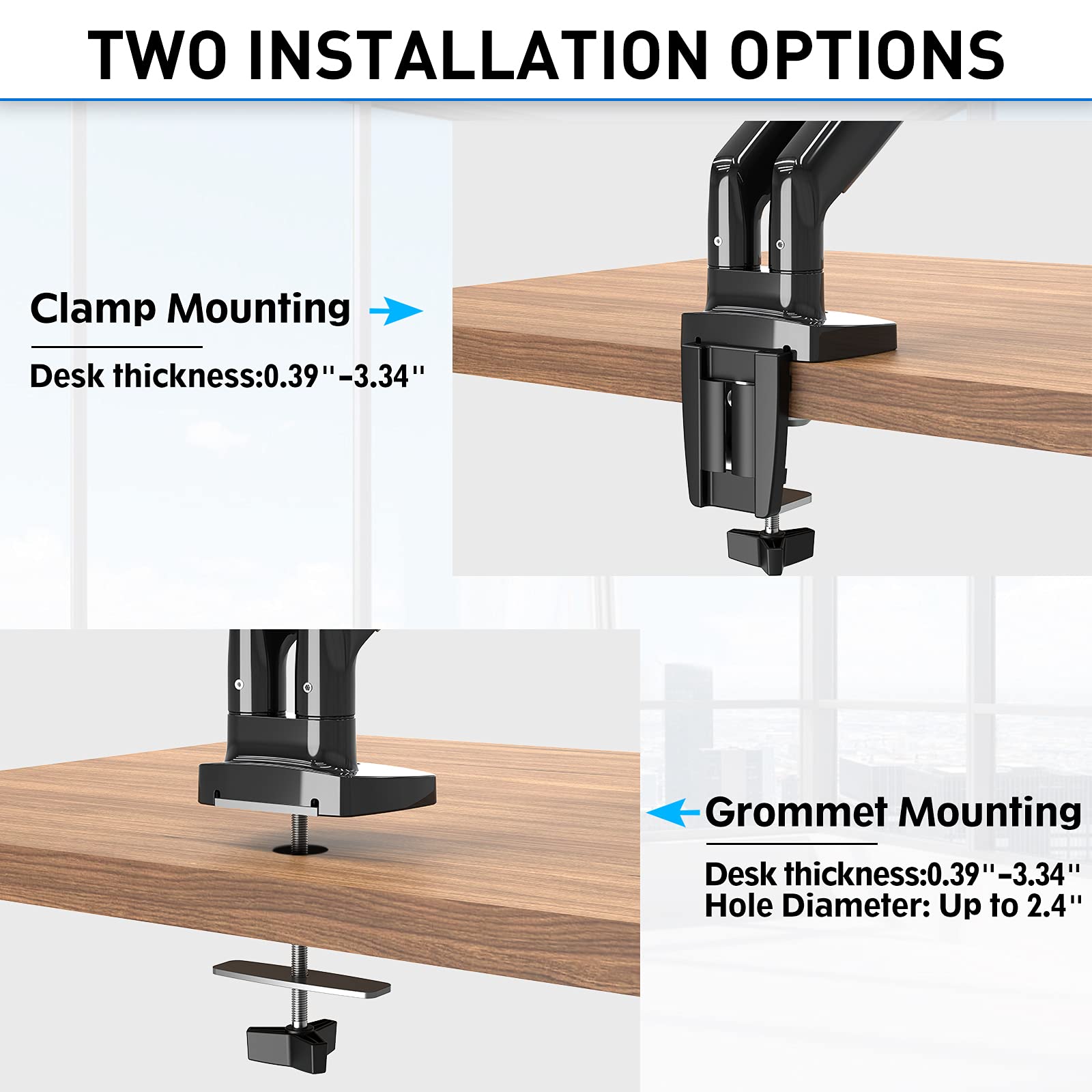 MOUNTUP Heavy Duty Dual Monitor Stand - Die-Cast Aluminum Monitor Arm for Ultrawide Screens | Ergonomic Desk Mount for Home Office & Gaming Setup