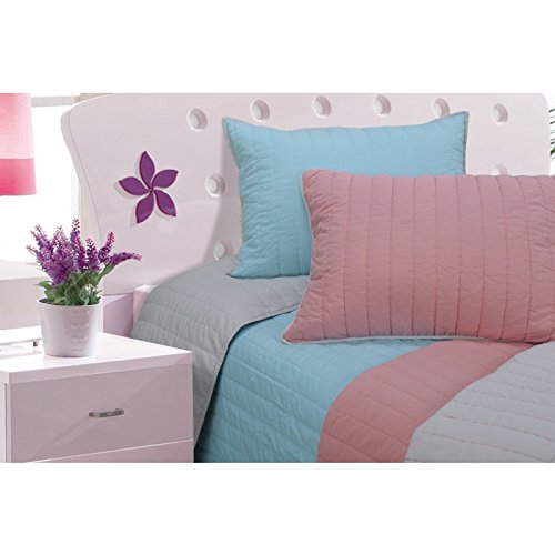 Luxury 2-Piece Vertical Quilt Set - 100% Pure Cotton, Machine Washable, Twin Size, Light Blue - Perfect for Guest Rooms, Dormitories & Cozy Bedroom Decor