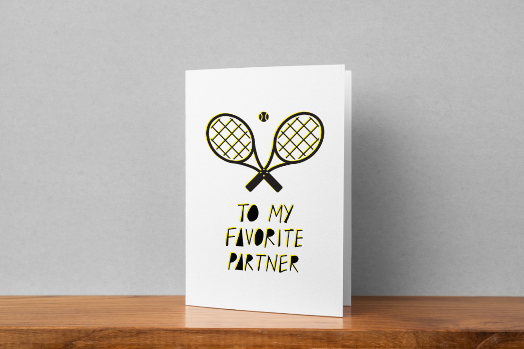 Favourite Partner Tennis Greeting Card - Funny Tennis Lover Gift for Coach, Player or Partner - Perfect for Birthdays, Anniversaries & Match Celebrations