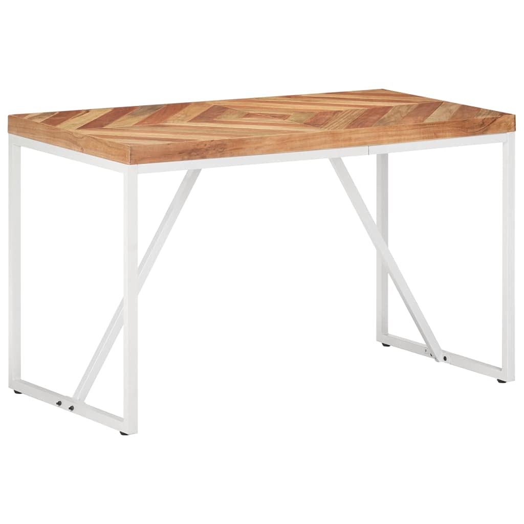 Modern Industrial Dining Table with Heavy Metal Legs - 47.2