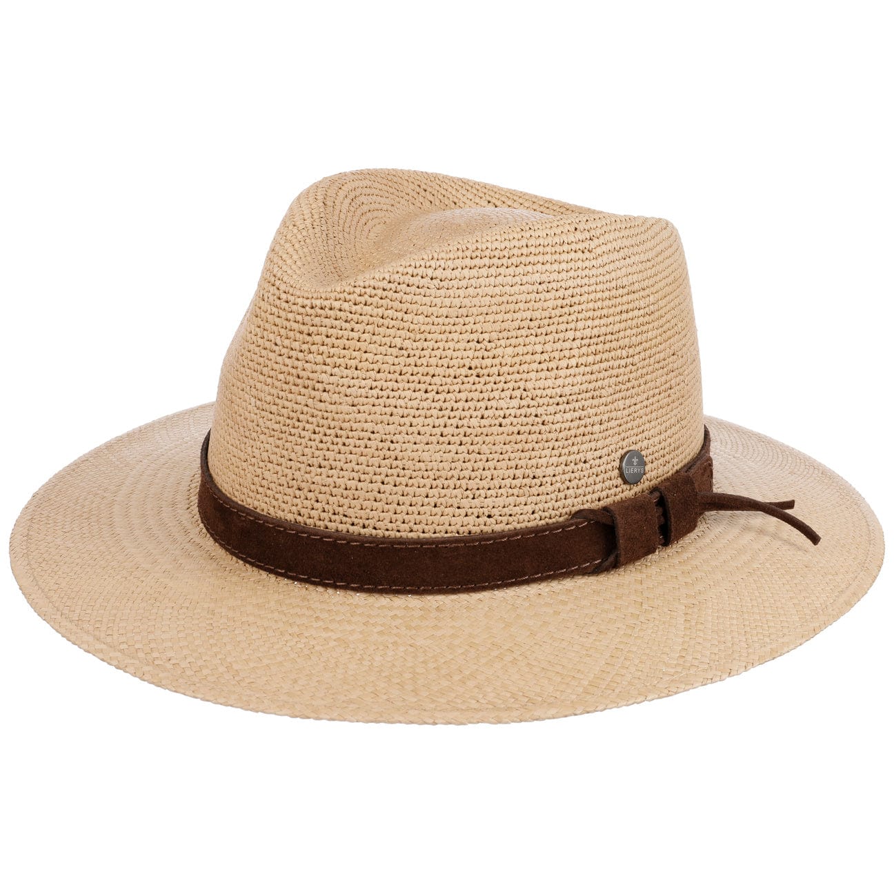 Lierys Handmade Crochet Crown Panama Hat for Women - Stylish Summer Beach Hat for Outdoor, Travel, and Vacation