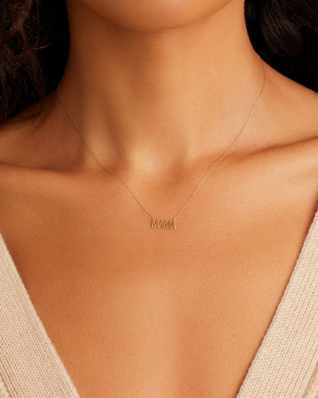 14K Gold Mama Necklace for Women - Elegant Personalized Mother's Jewelry Gift for Birthday, Christmas & Mother's Day | Perfect for Everyday Wear & Special Occasions