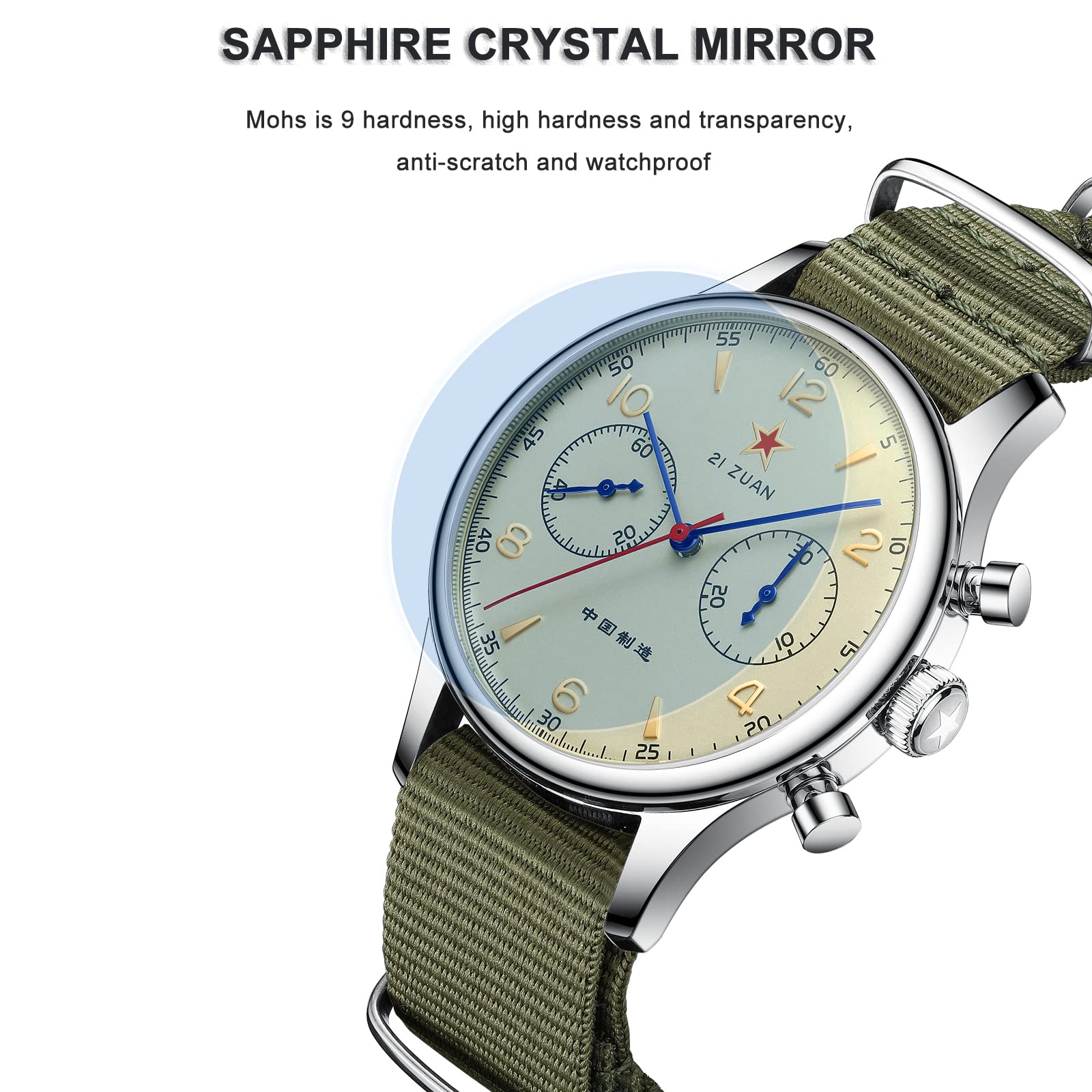 AESOP Chronograph Men Watch ST1901 - Military Pilot Style for Outdoor & Business