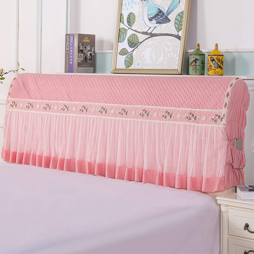 Renbin Stretch Headboard Cover Protector - Dustproof Slipcover for Bed Headboards, Pink, 200cm - Perfect for Bedroom Decor & Dust Protection