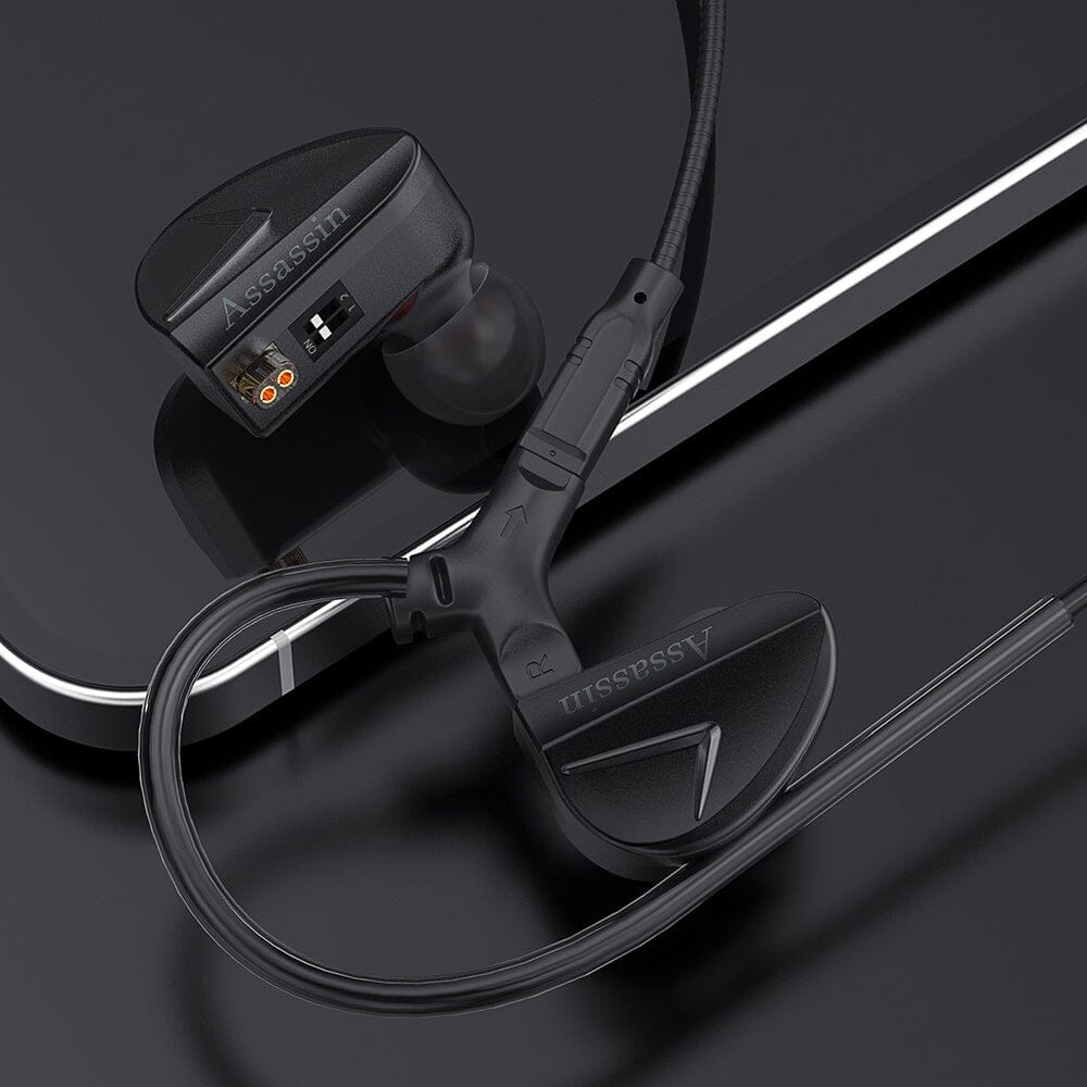 CVJ Assassin 10mm Dynamic Driver + Balanced Armature Hybrid Gaming IEMs with Vibration Driver - Professional Esports Earphones for FPS, MOBA & Battle Royale Games