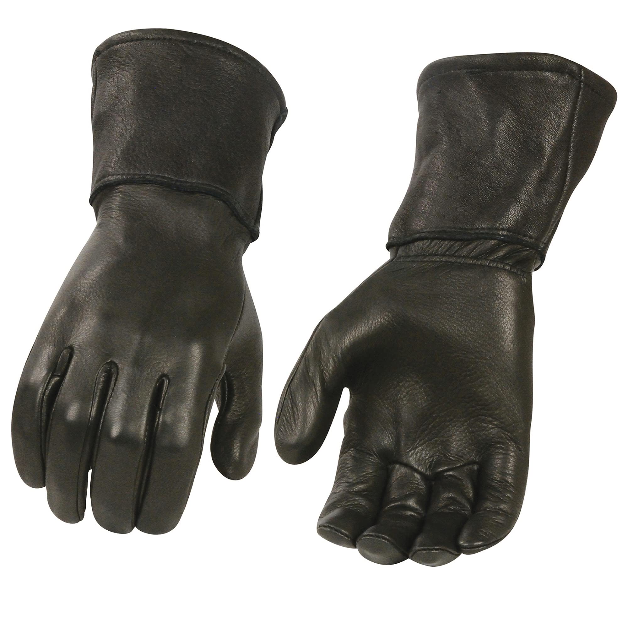 Milwaukee Leather Men's USA Northern Deerskin Leather Thermal Gauntlet Gloves - Winter Motorcycle Riding, Snowmobiling & Outdoor Work Gloves