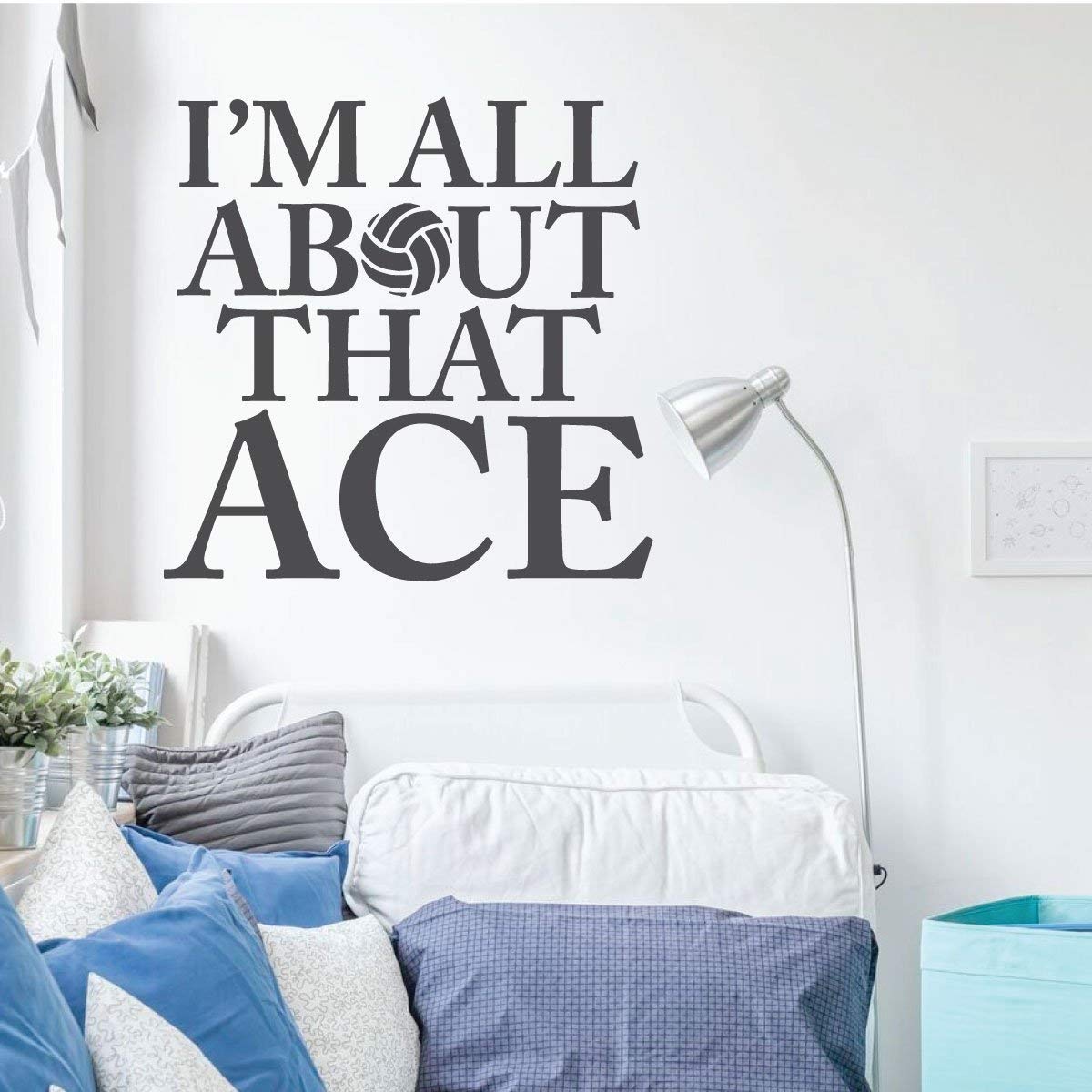 Volleyball Wall Decal - Ace Sports Vinyl Sticker for Girls Bedroom & Playroom - Removable Sports Decor - Perfect for Volleyball Lovers & Team Spirit
