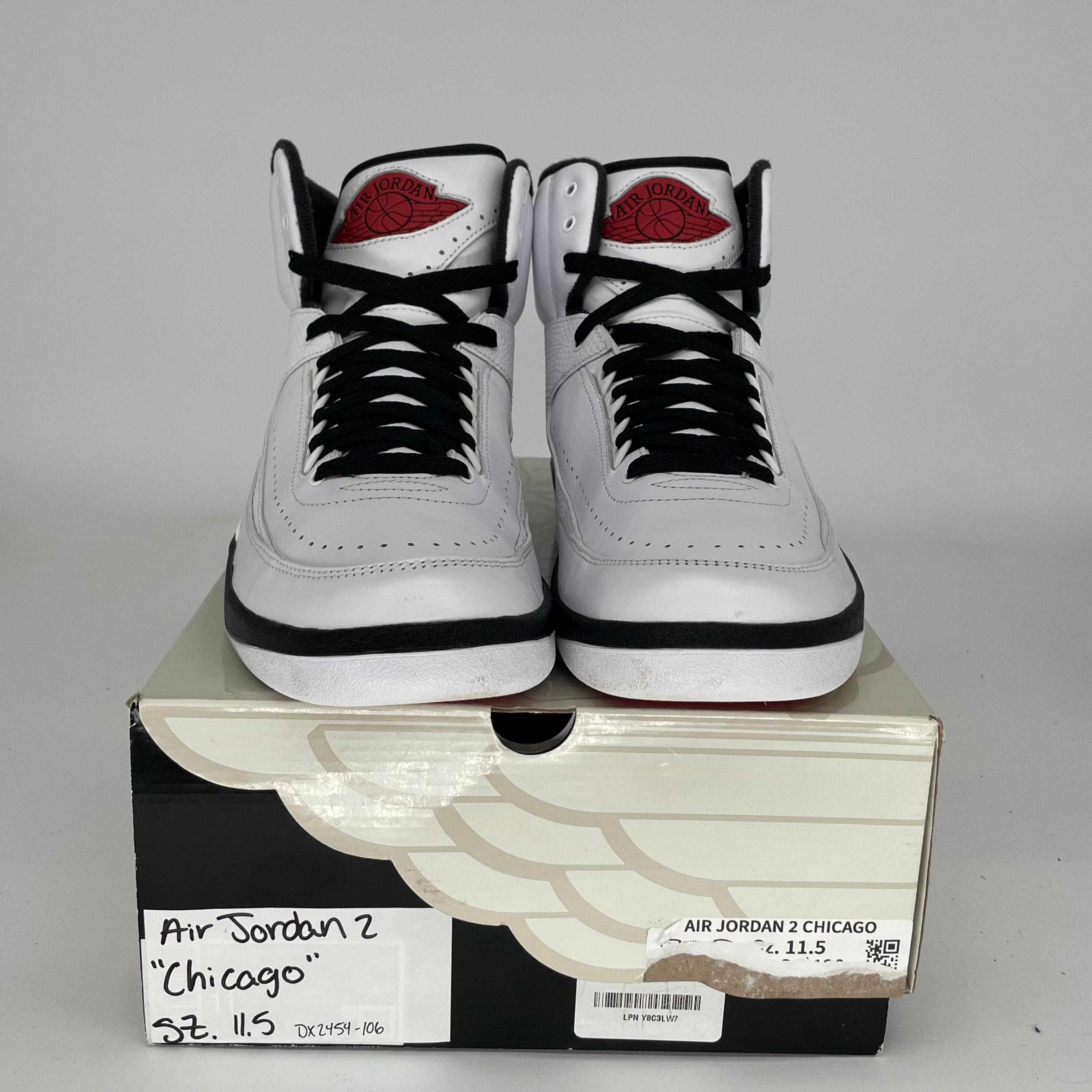 Original Air Jordan 2 Retro Chicago Men's Basketball Shoes Size 11.5 DX2454-106 - Perfect for Streetwear & Sneaker Collectors